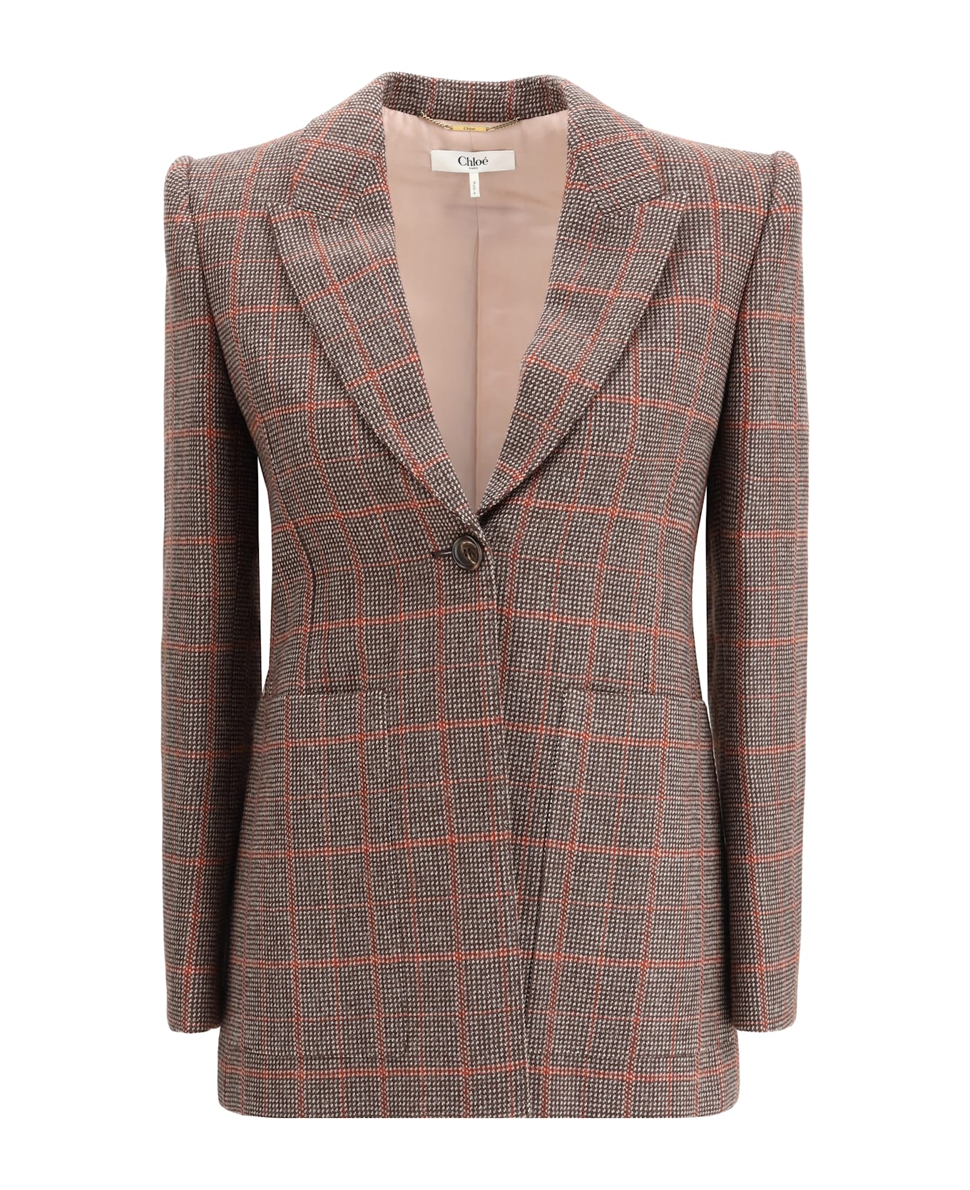 Chloé Wool Plaid Blazer