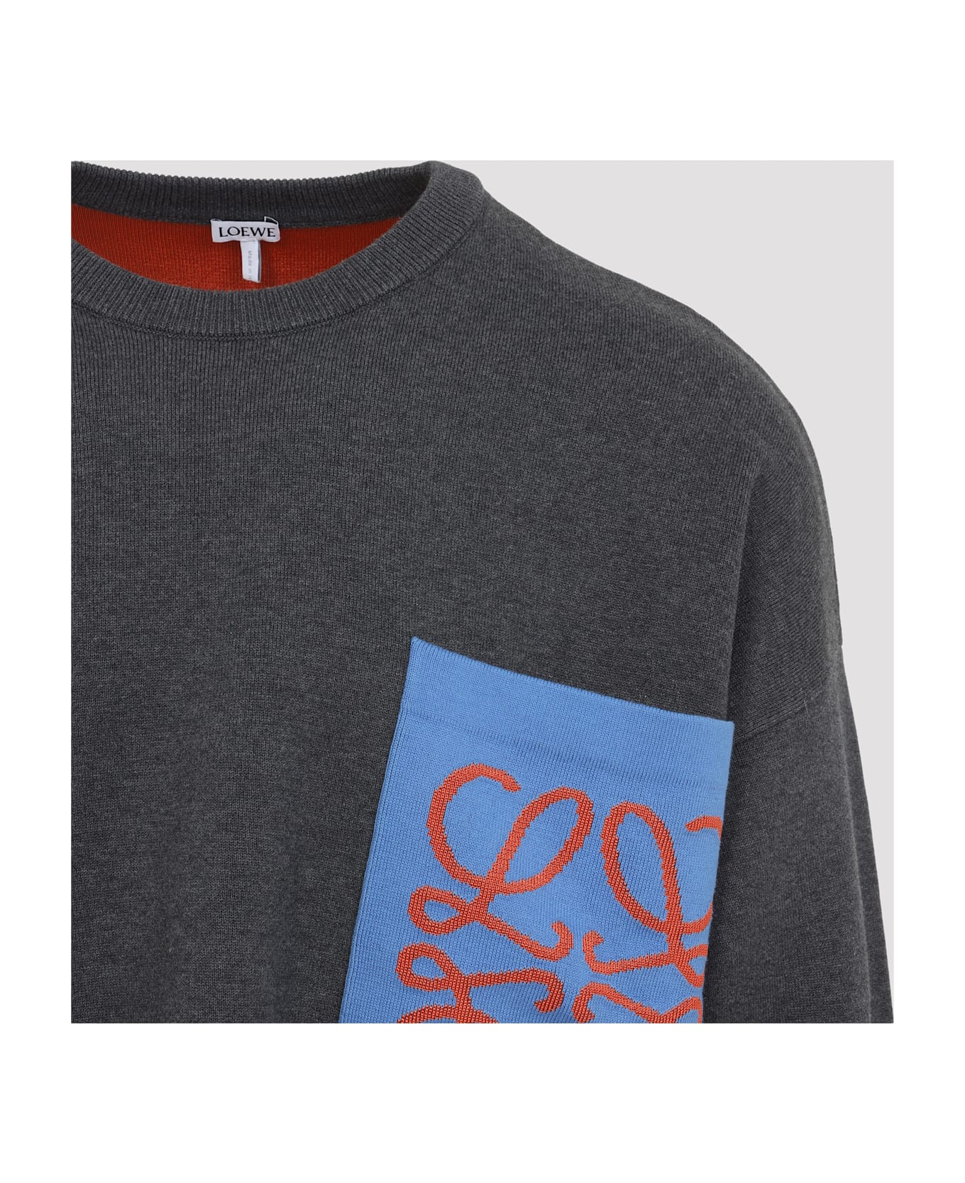 Loewe Anagram Pocket Sweater - Grey Blue