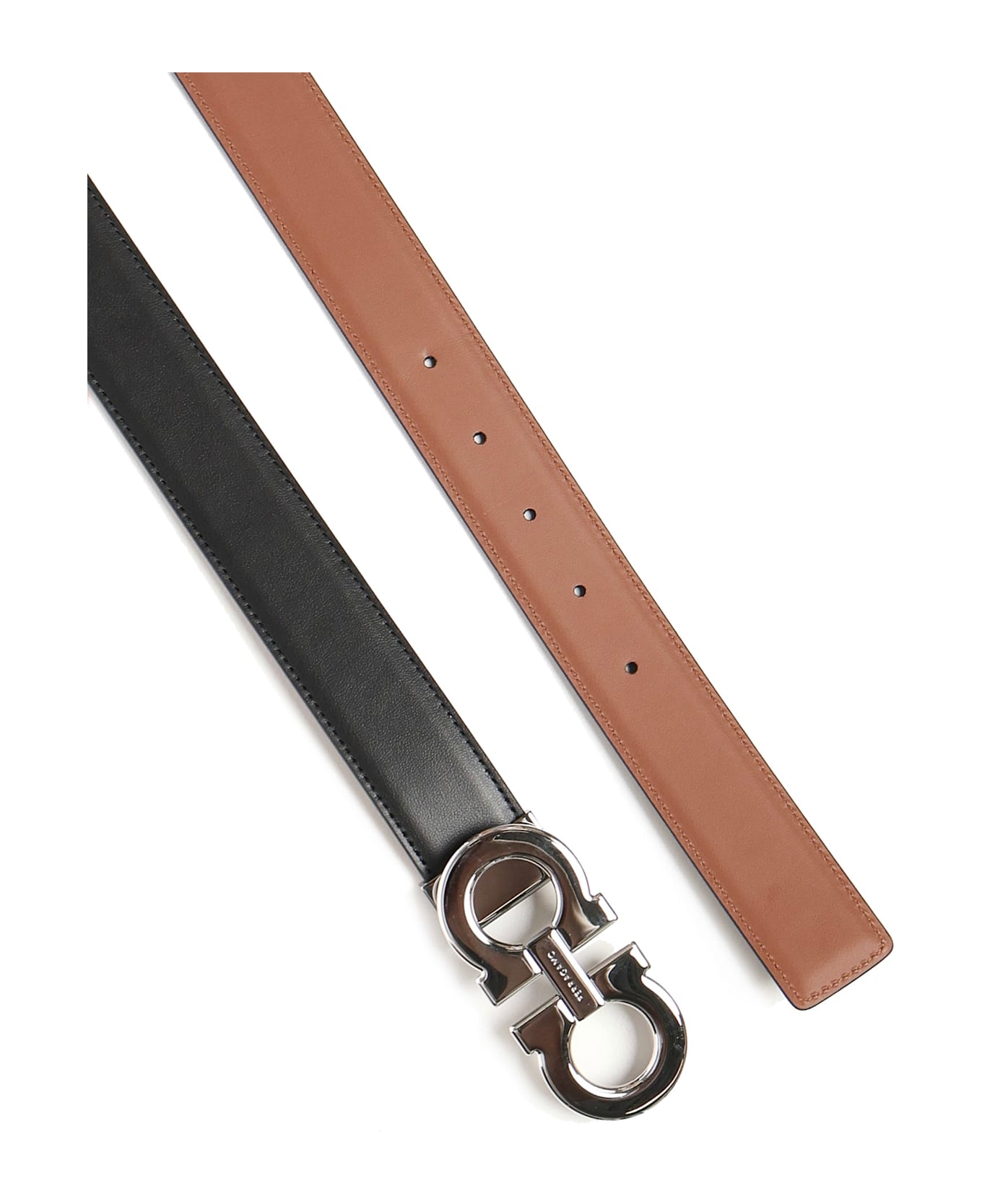 Ferragamo Reversible Gancini Belt - Black