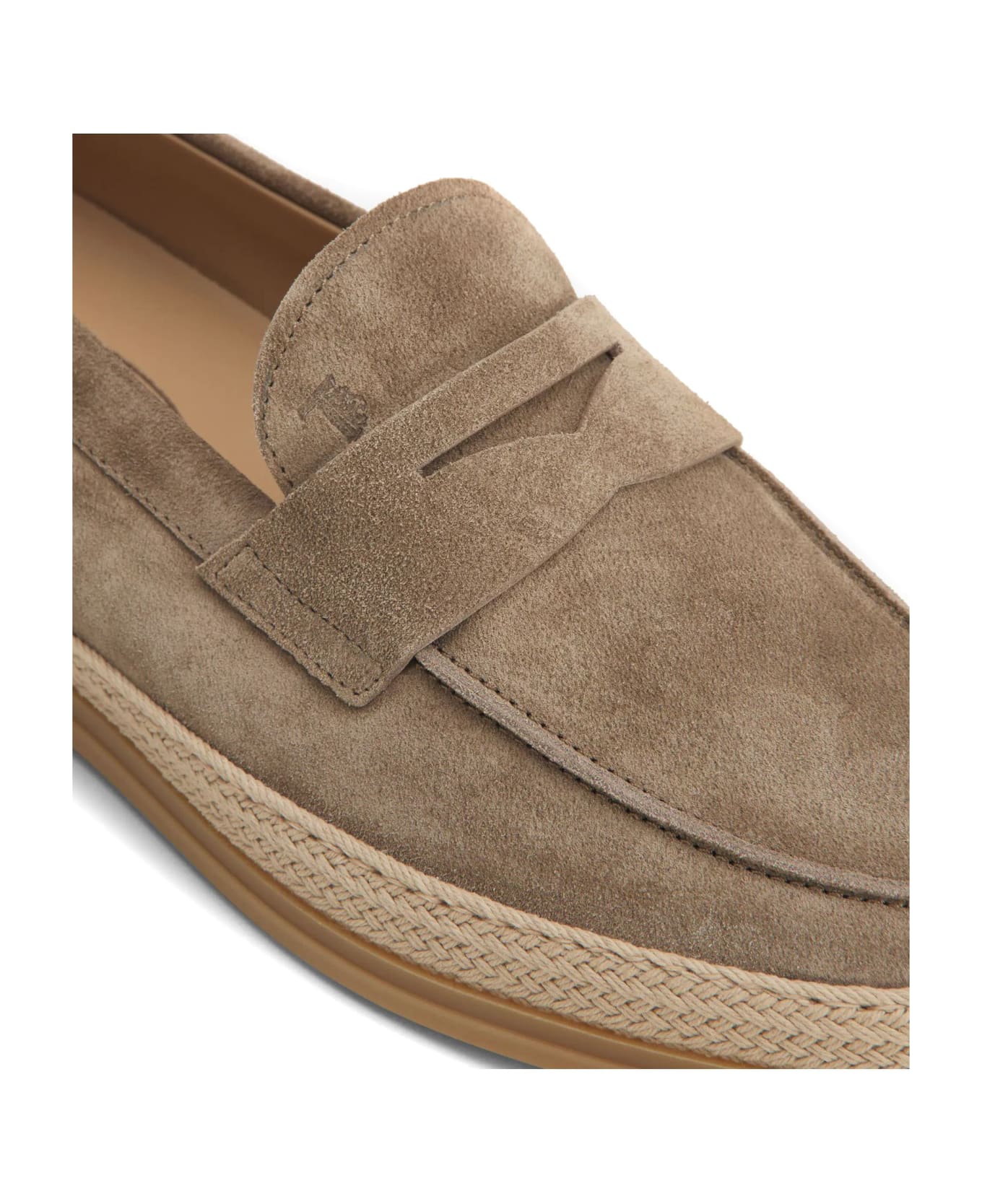 Tod's Loafers In Brown Velvety Suede - Fango