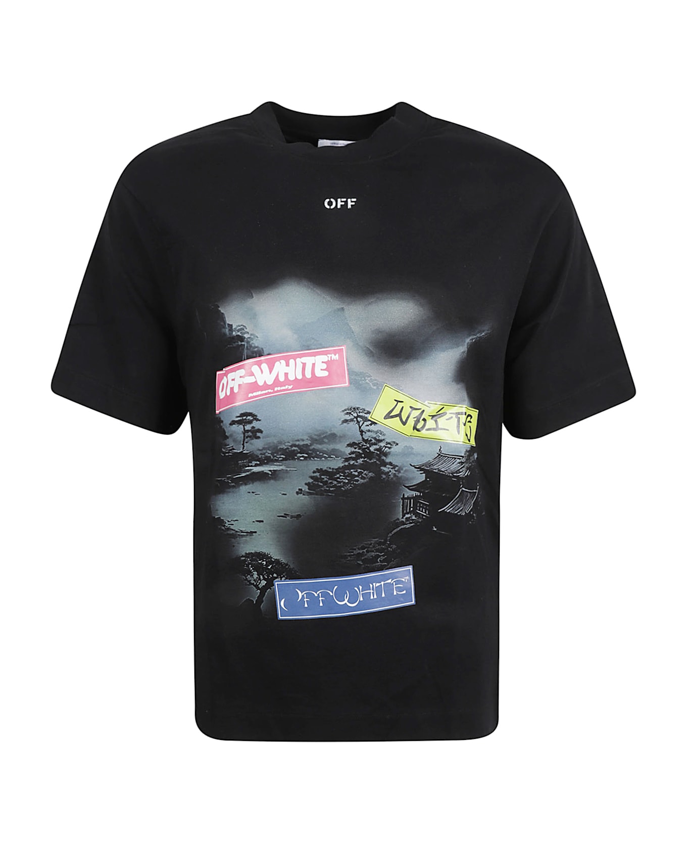 Off-White Type Sticker Skate T-shirt - Black/Multicolor