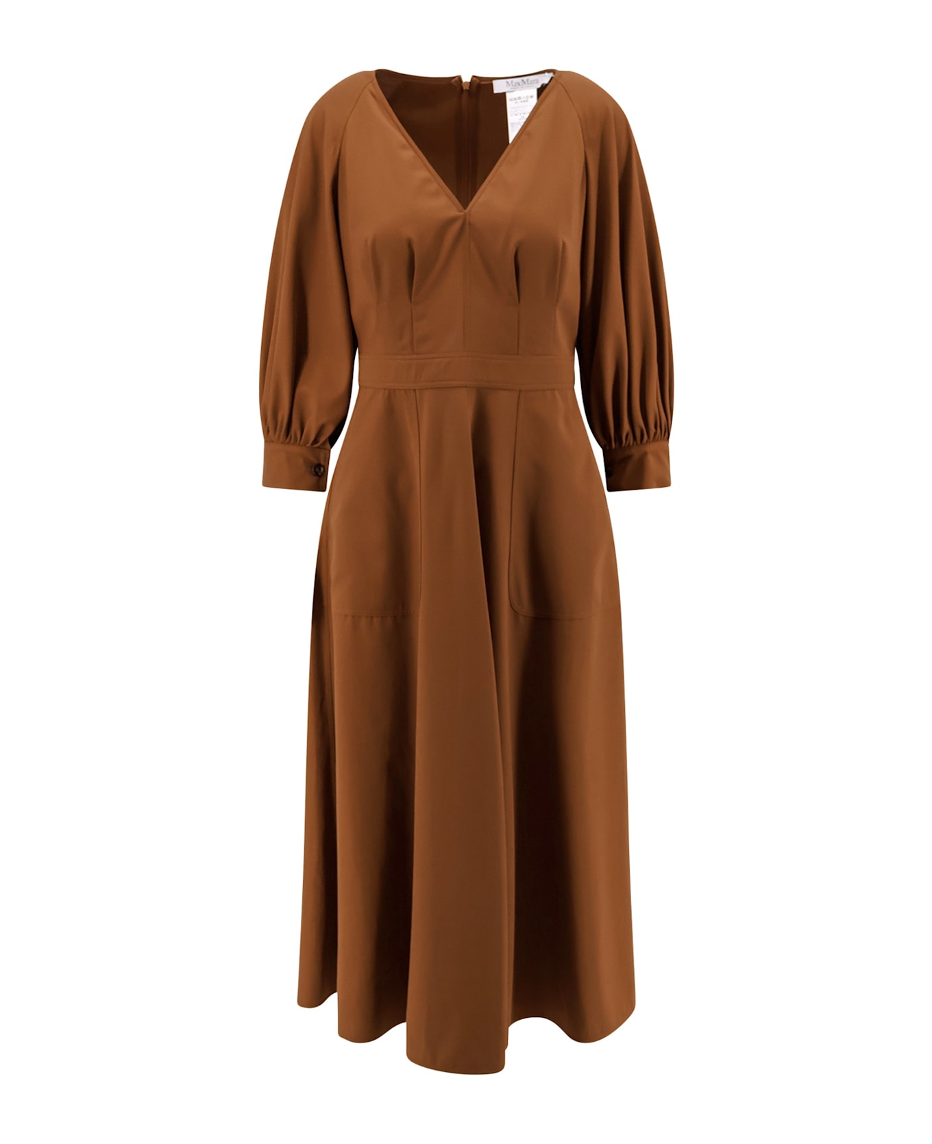 Max Mara Pedaggi Cotton Midi Dress - Brown