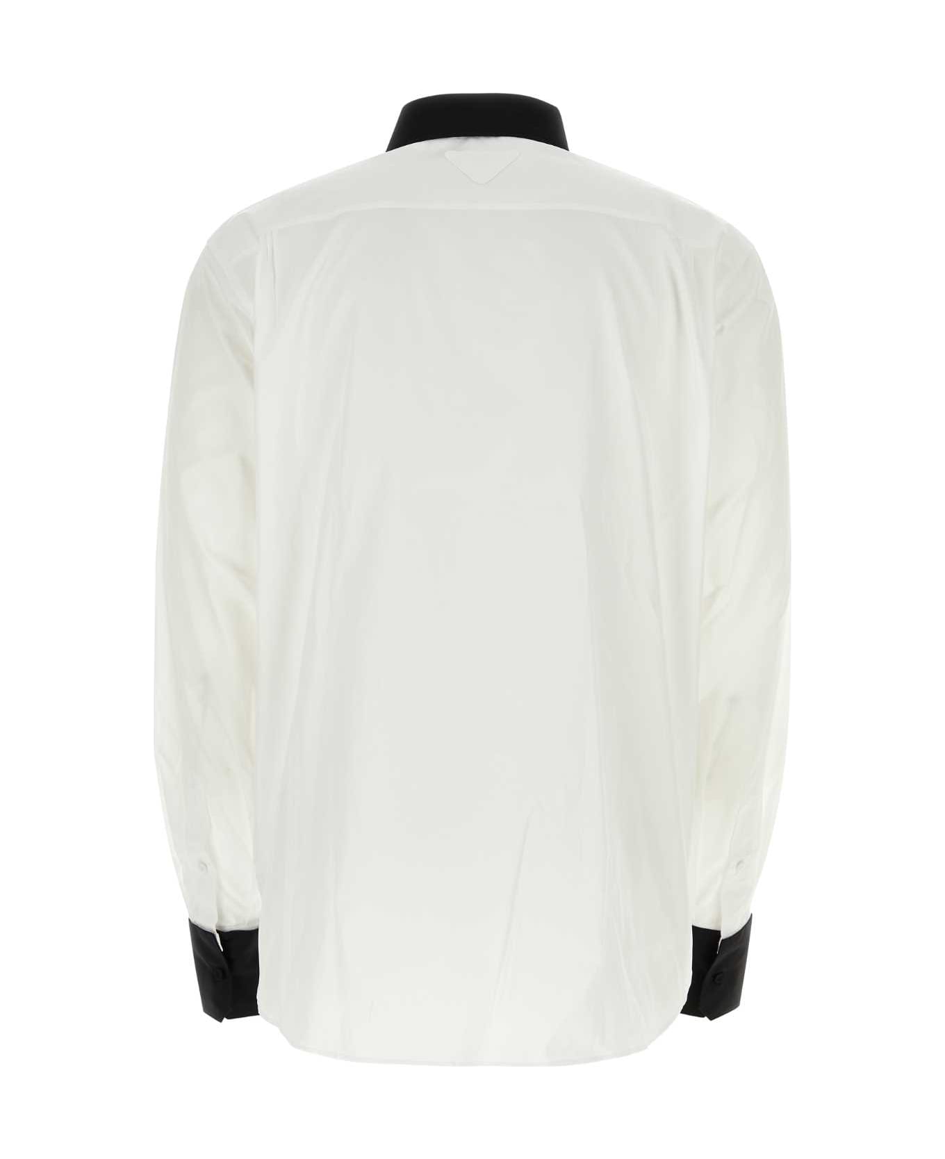 Prada White Poplin Oversize Shirt - BIANCONERO