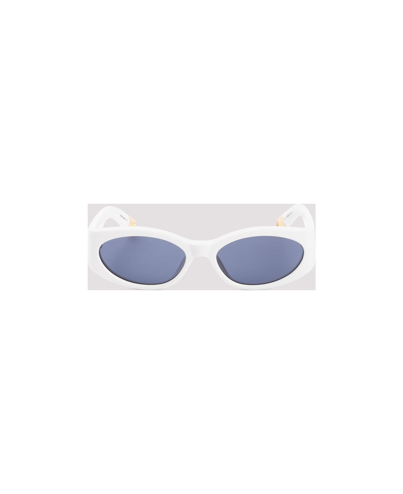 Jacquemus Les Lunettes Ovalo Sunglasses - White Yellow Gold Navy