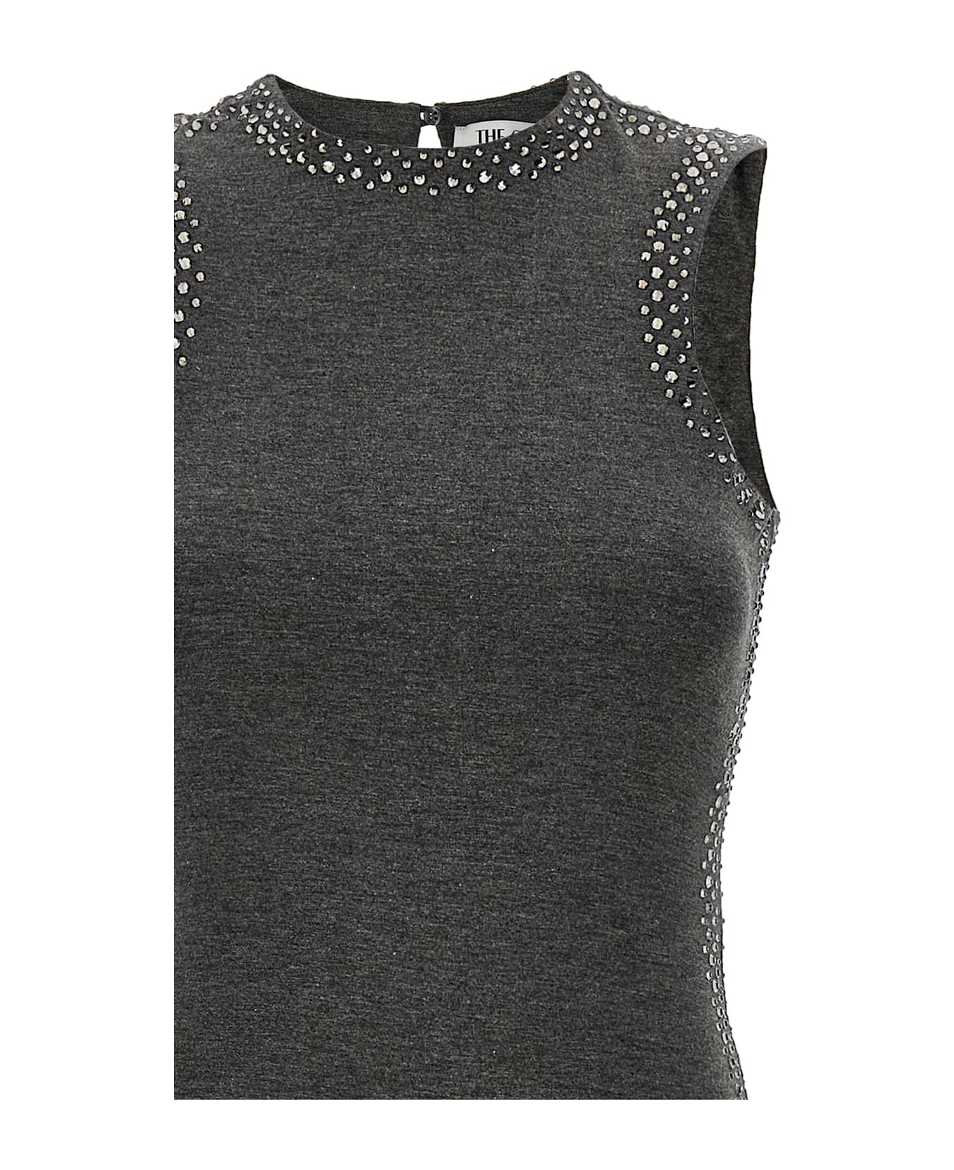 The Attico Rhinestone Dress - Gray