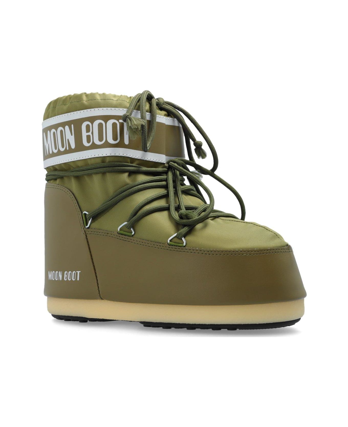 Moon Boot Icon Logo Printed Lace-up Boots - Verde