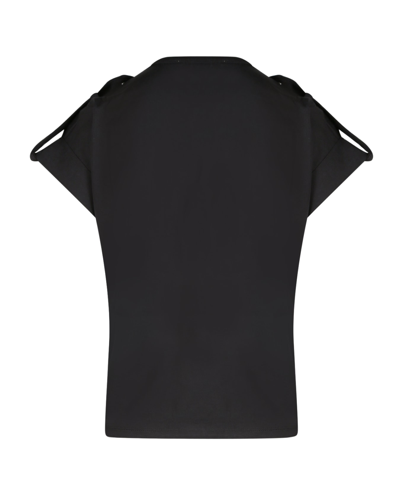 MICHAEL Michael Kors Black Cotton Snap T-shirt - Black Tシャツ