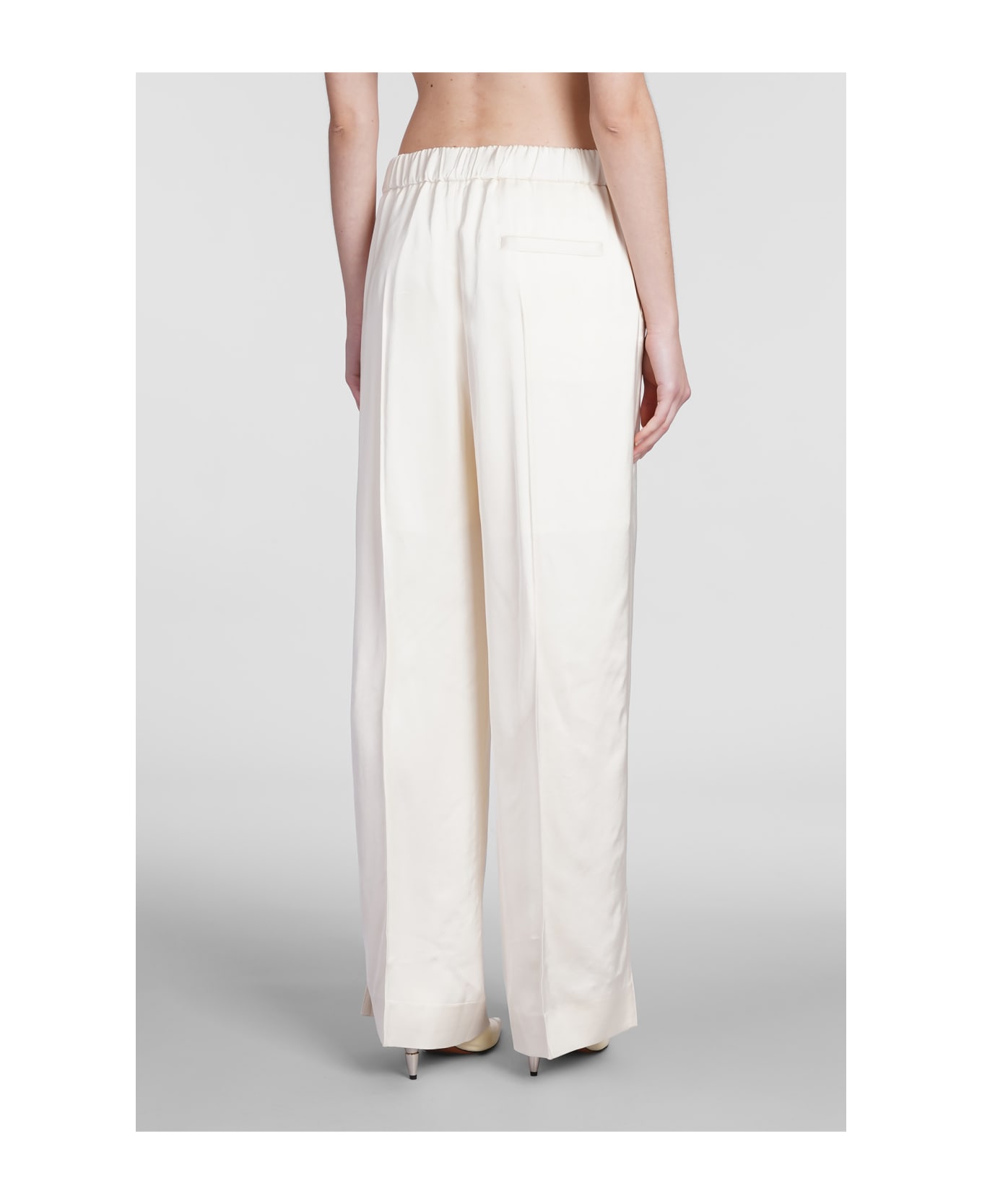 Jil Sander Track Inspired Relaxed Pant Double With Drawstring - Eggshell