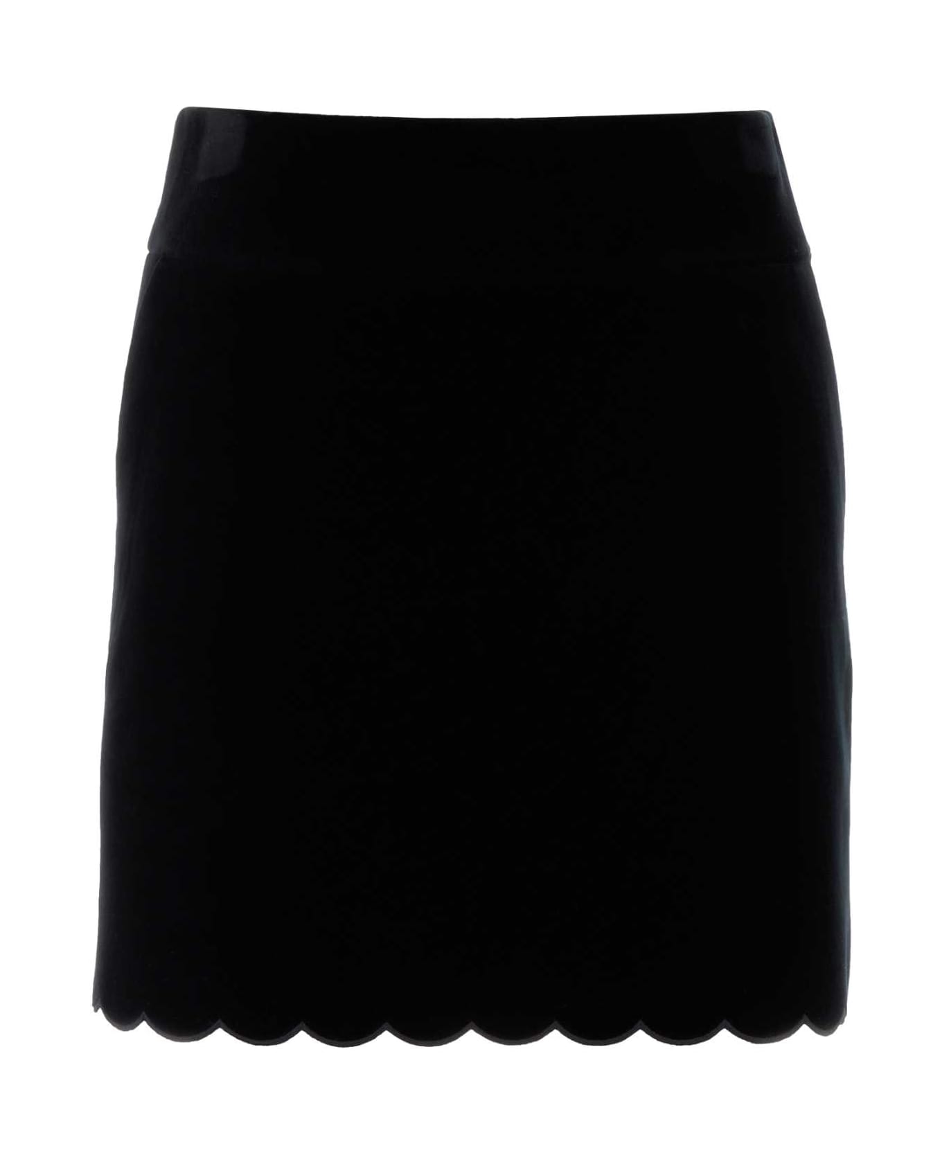 Chloé Black Velvet Mini Skirt - BLACK