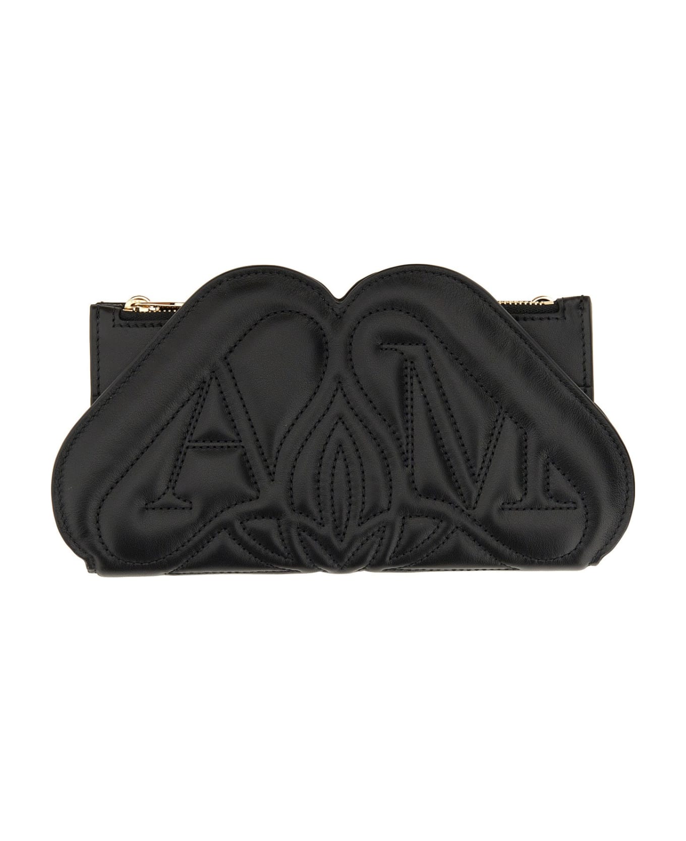 Alexander McQueen Quilted Wallet With Shoulder Strap - NERO 財布
