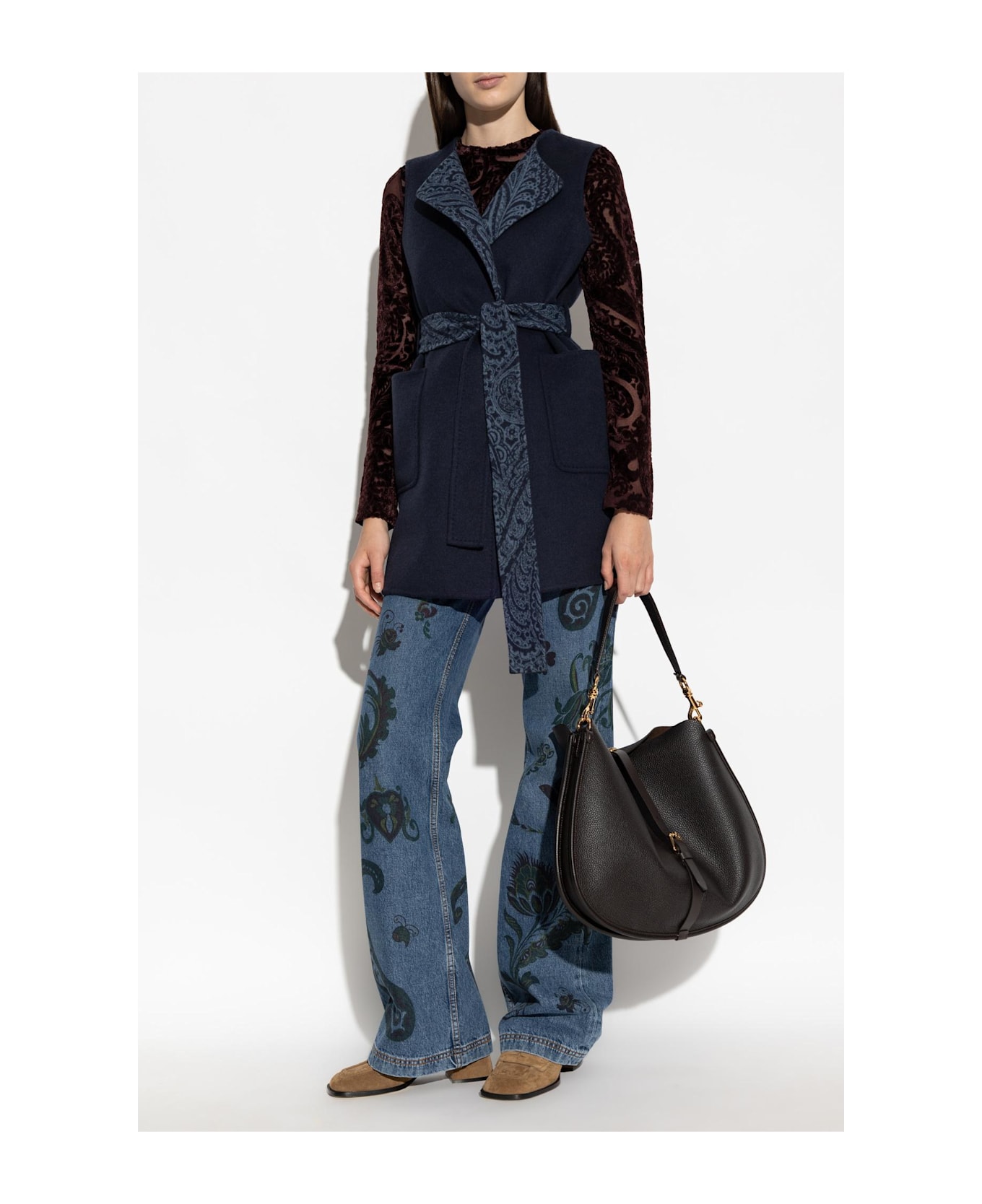 Etro Wool Vest With Belt