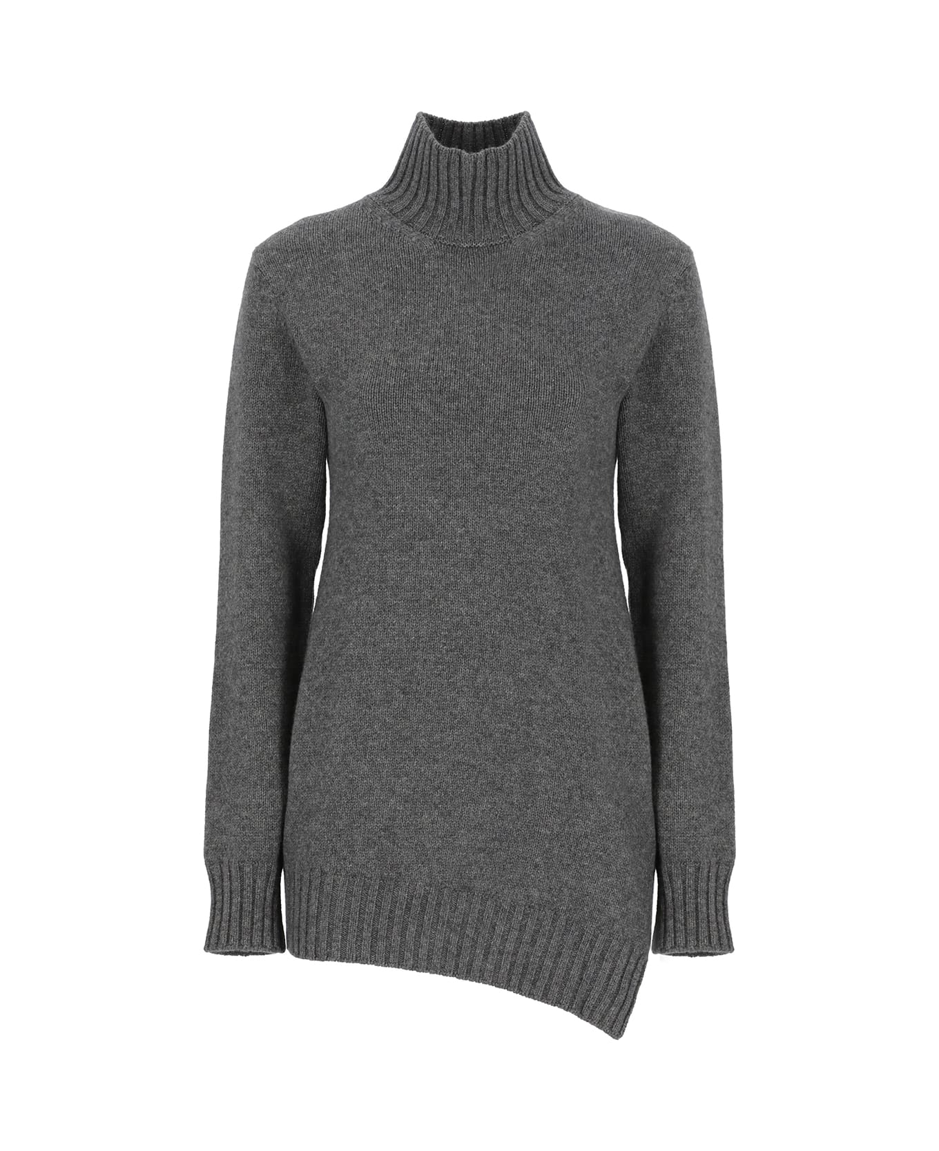Jil Sander Asymmetric Bottom Knit Sweater - Grey