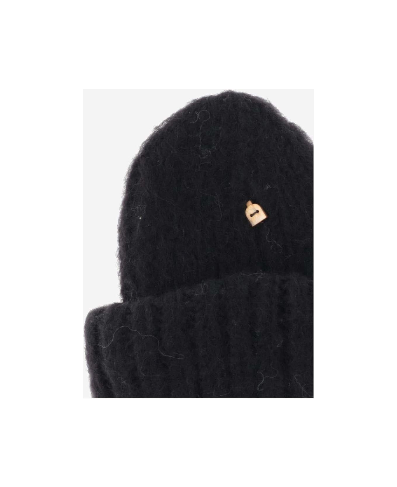 Myssy Wool Beanie Hat - Black