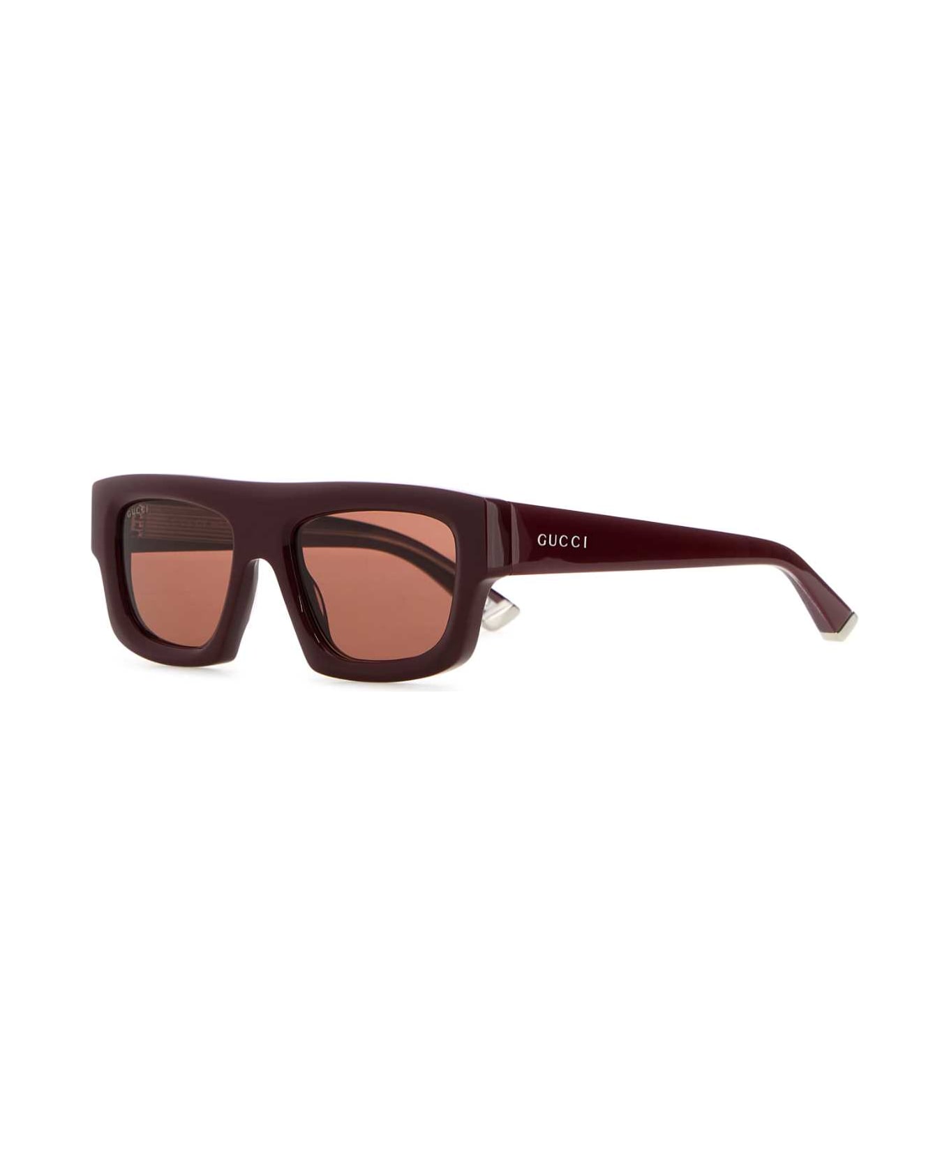 Gucci Burgundy Acetate Sunglasses - BURGUNDYBROWN