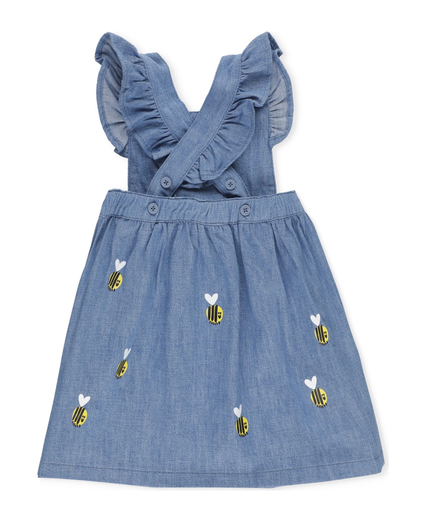 Stella McCartney Cotton Dress With Print - Light Blue ワンピース＆ドレス