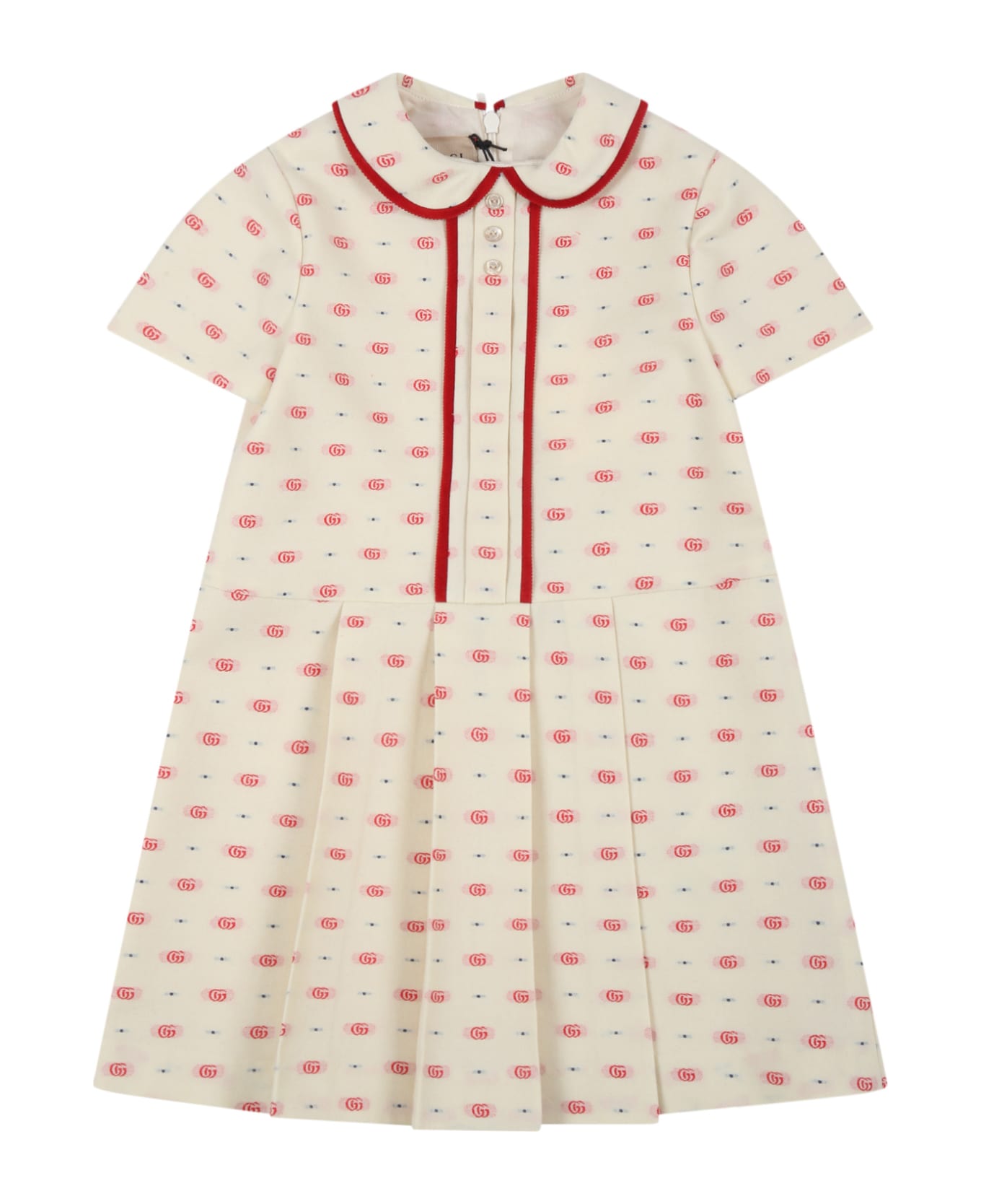 Gucci Ivory Dress For Baby Girl With Double Gg