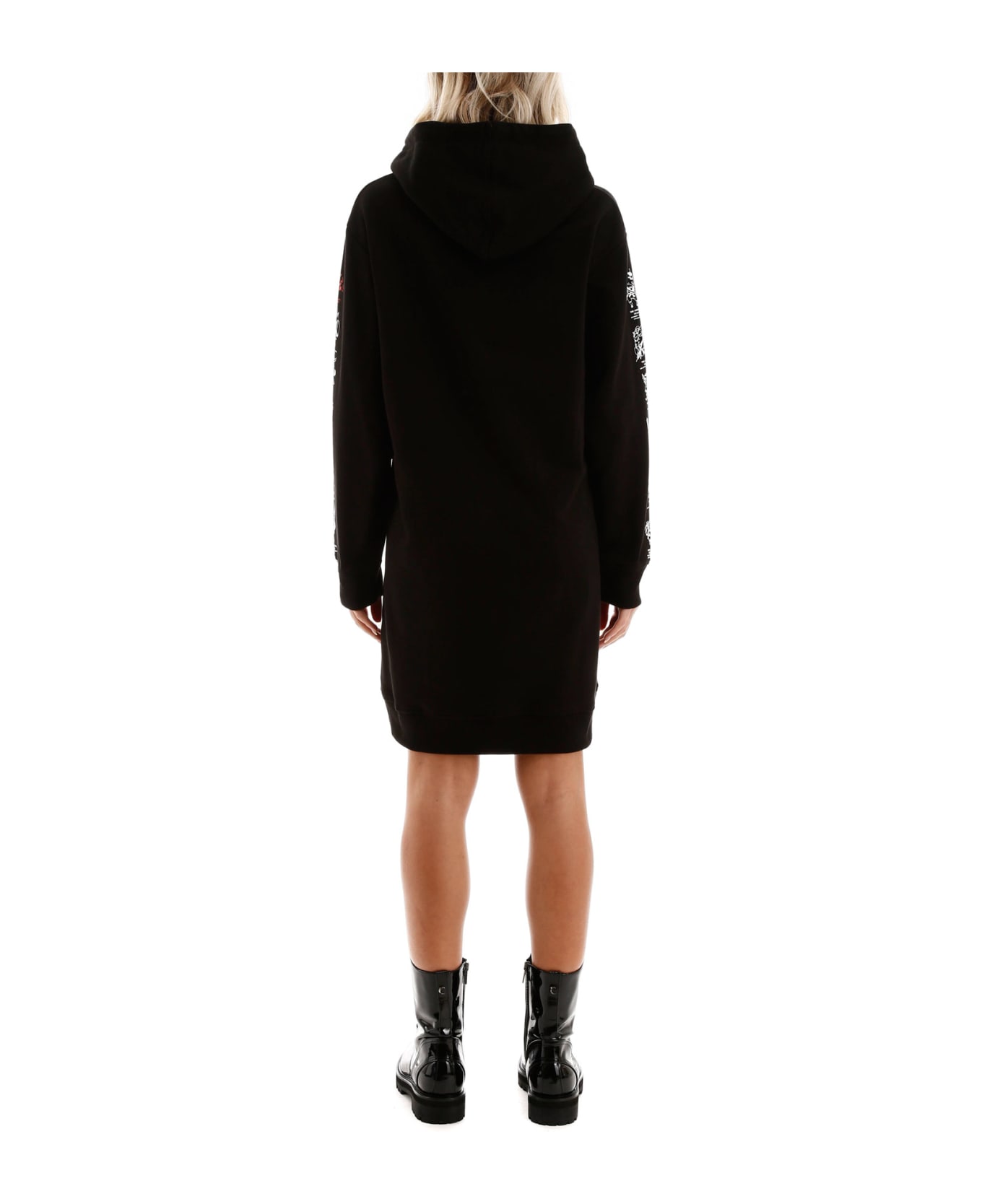 Kenzo Sweatshirt Dress With Graphic Print - BLACK (Black)