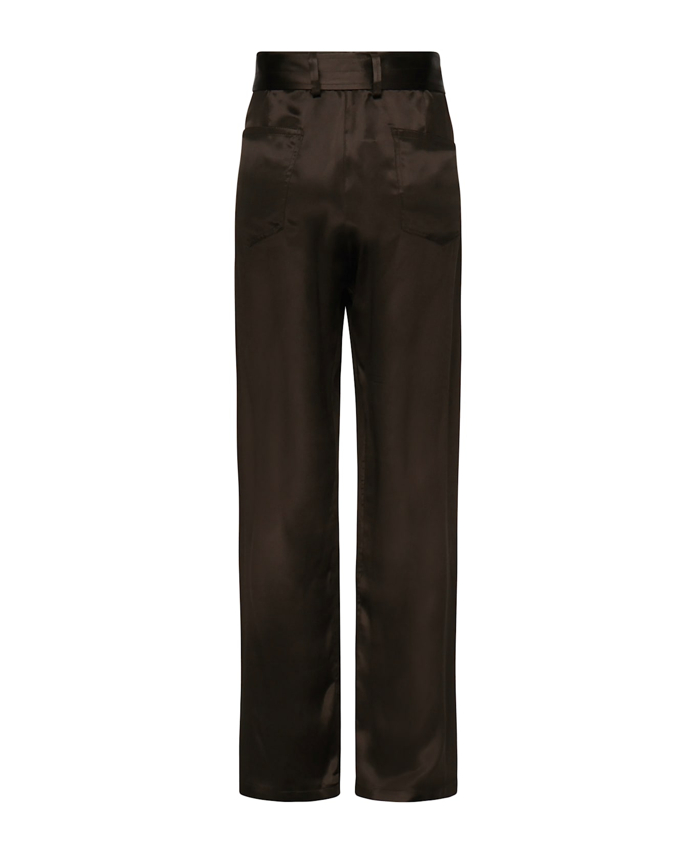 Magda Butrym Cotton Trousers With Belt - Brown