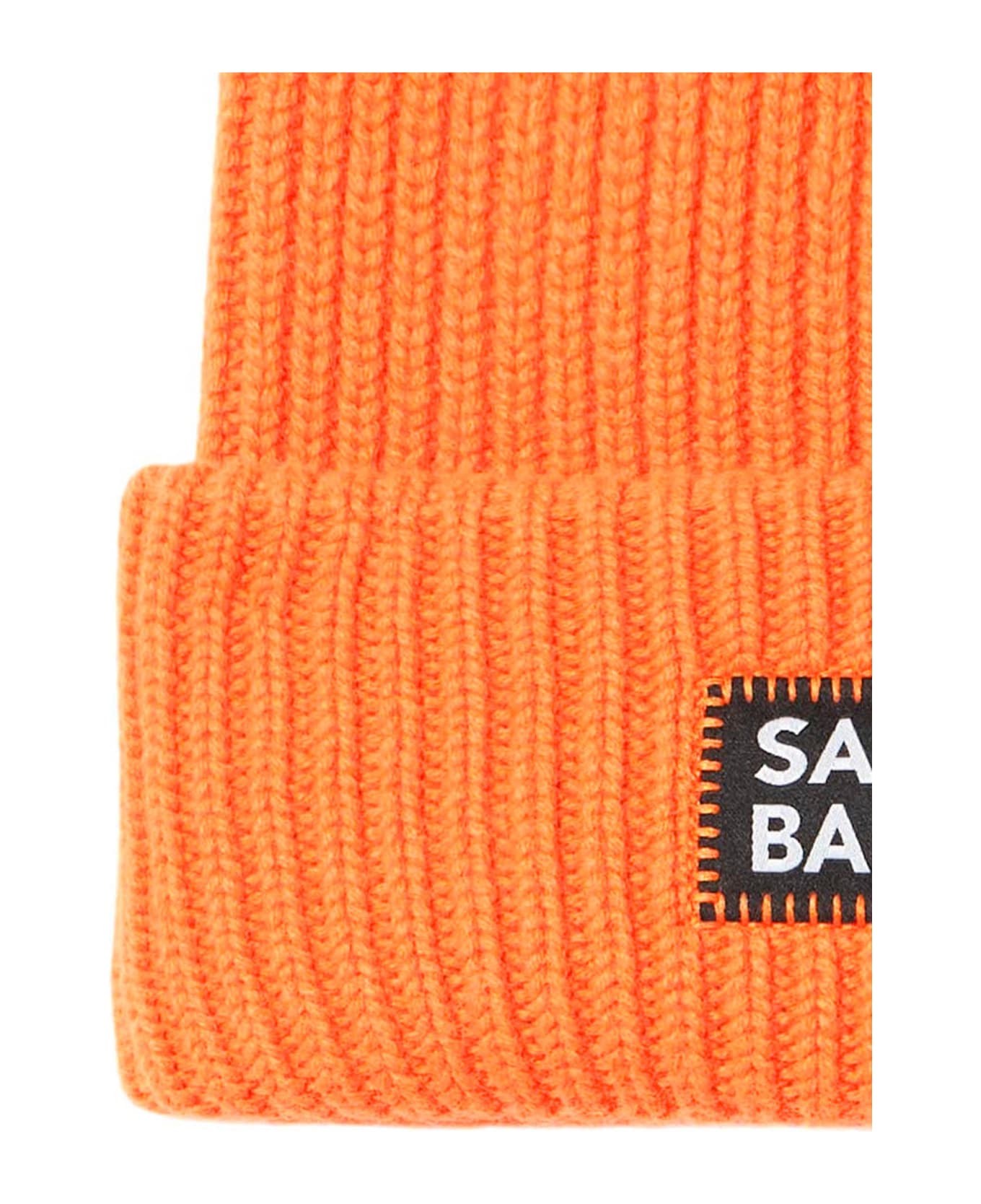 MC2 Saint Barth Man Fluo Orange Knit Beanie - ORANGE
