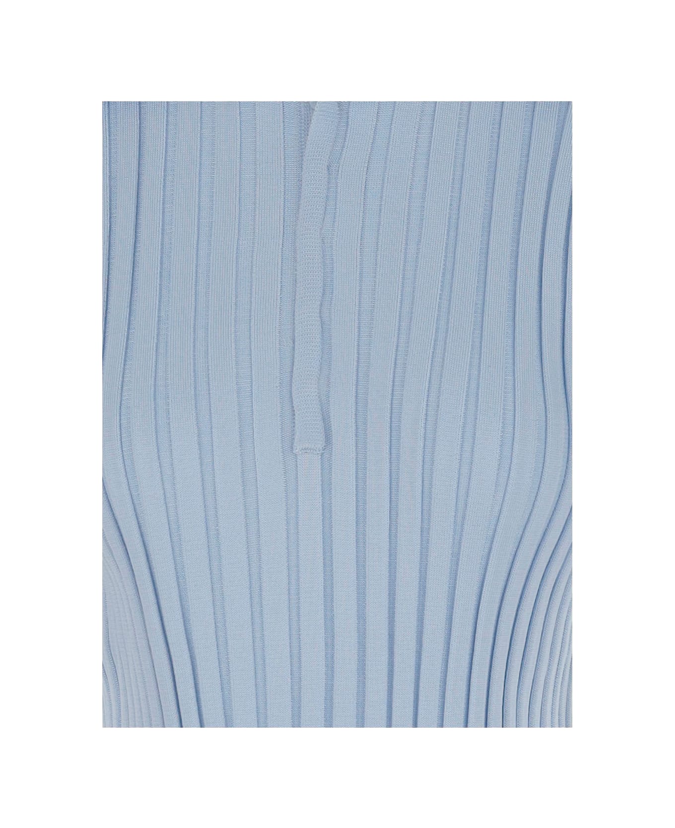 Jil Sander Viscose Polo Shirt - Light Blue