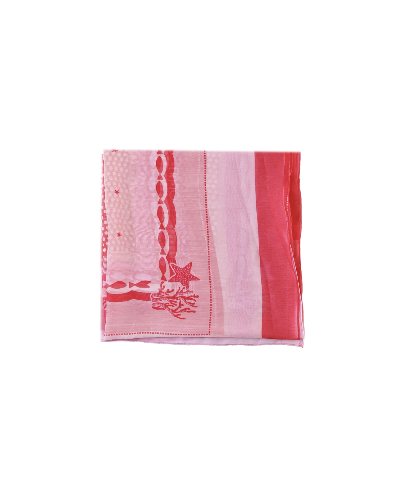 Liu-Jo Scarf With Print - PINK. red スカーフ＆ストール