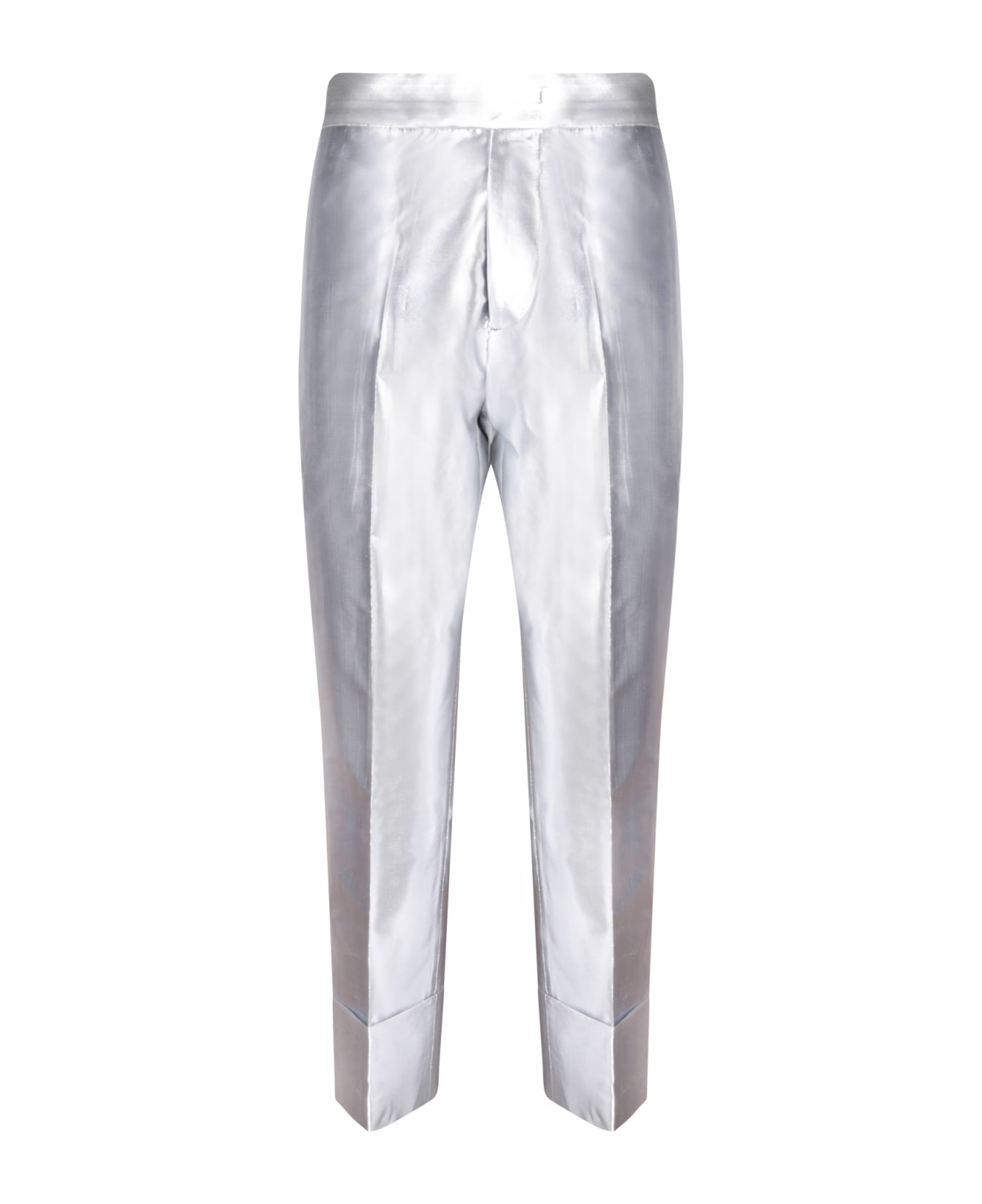 Sapio N7 Silver Lurex Canvas Trousers - Metallic