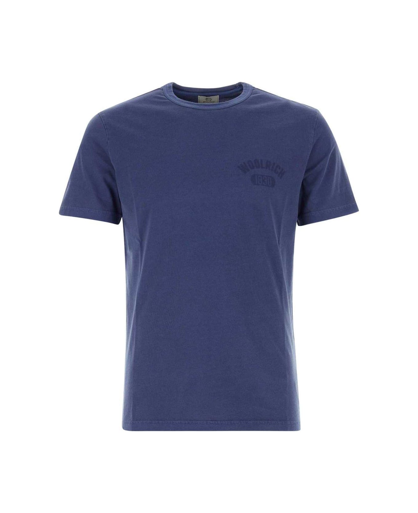 Woolrich Short-sleeved Crewneck T-shirt - Maritime blue