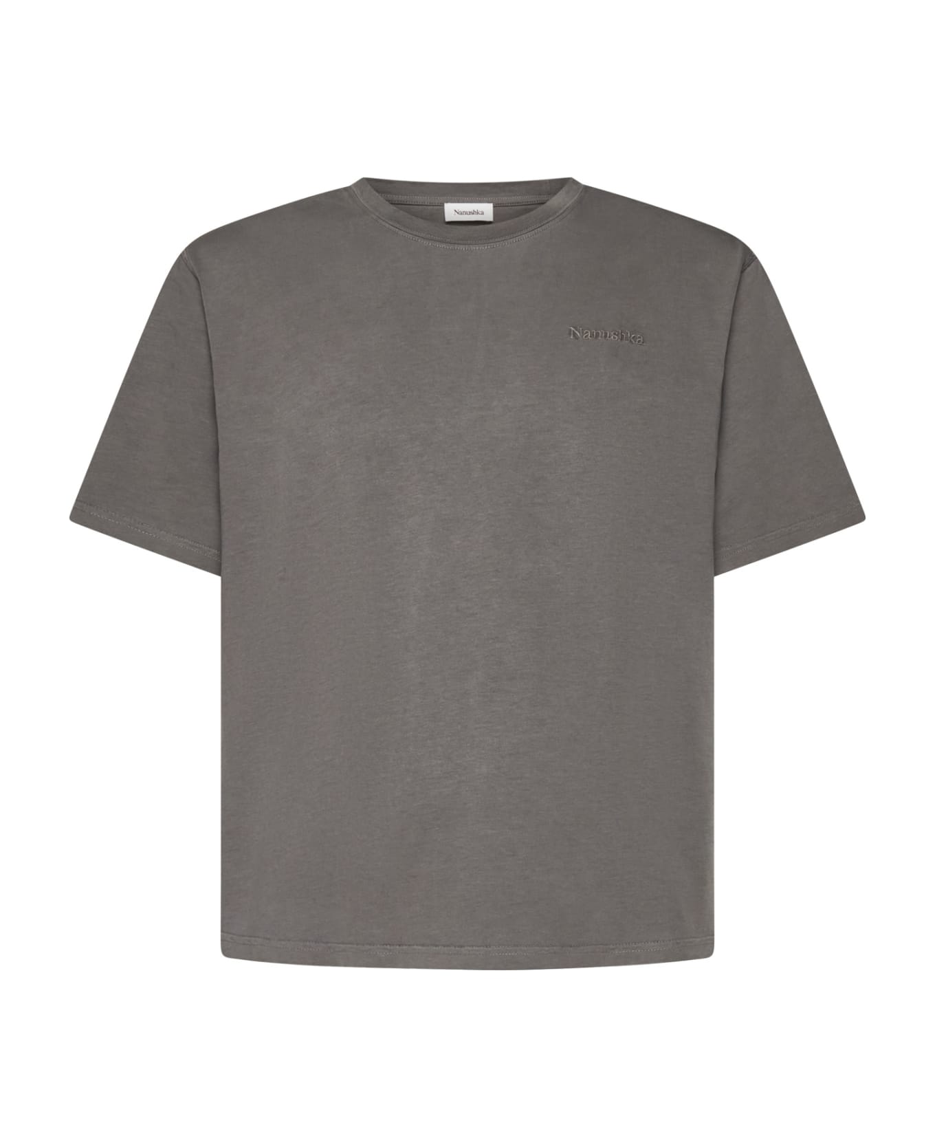 Nanushka T-Shirt - Wordmark asphalt