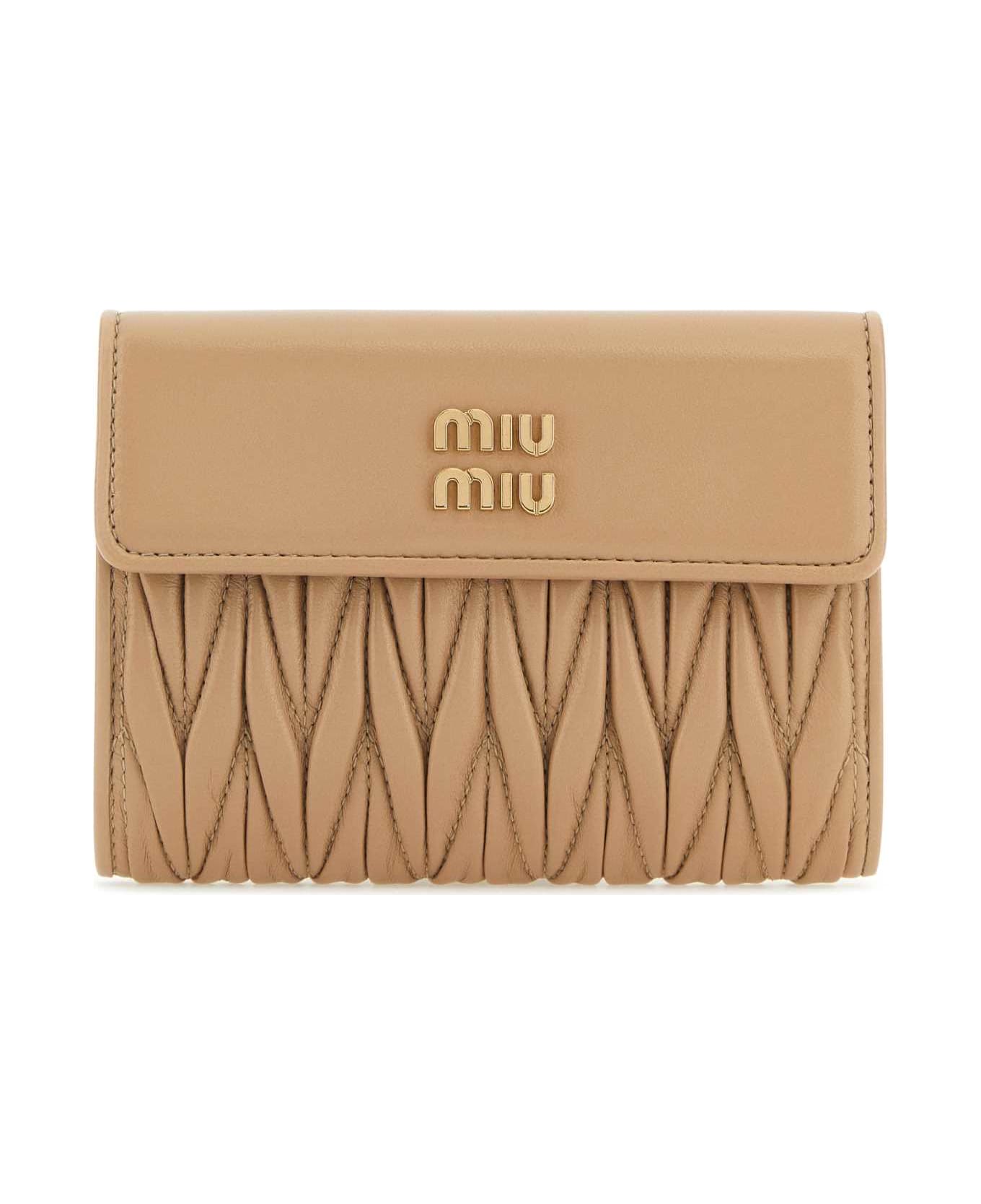 Miu Miu Sand Nappa Leather Wallet - SABBIA
