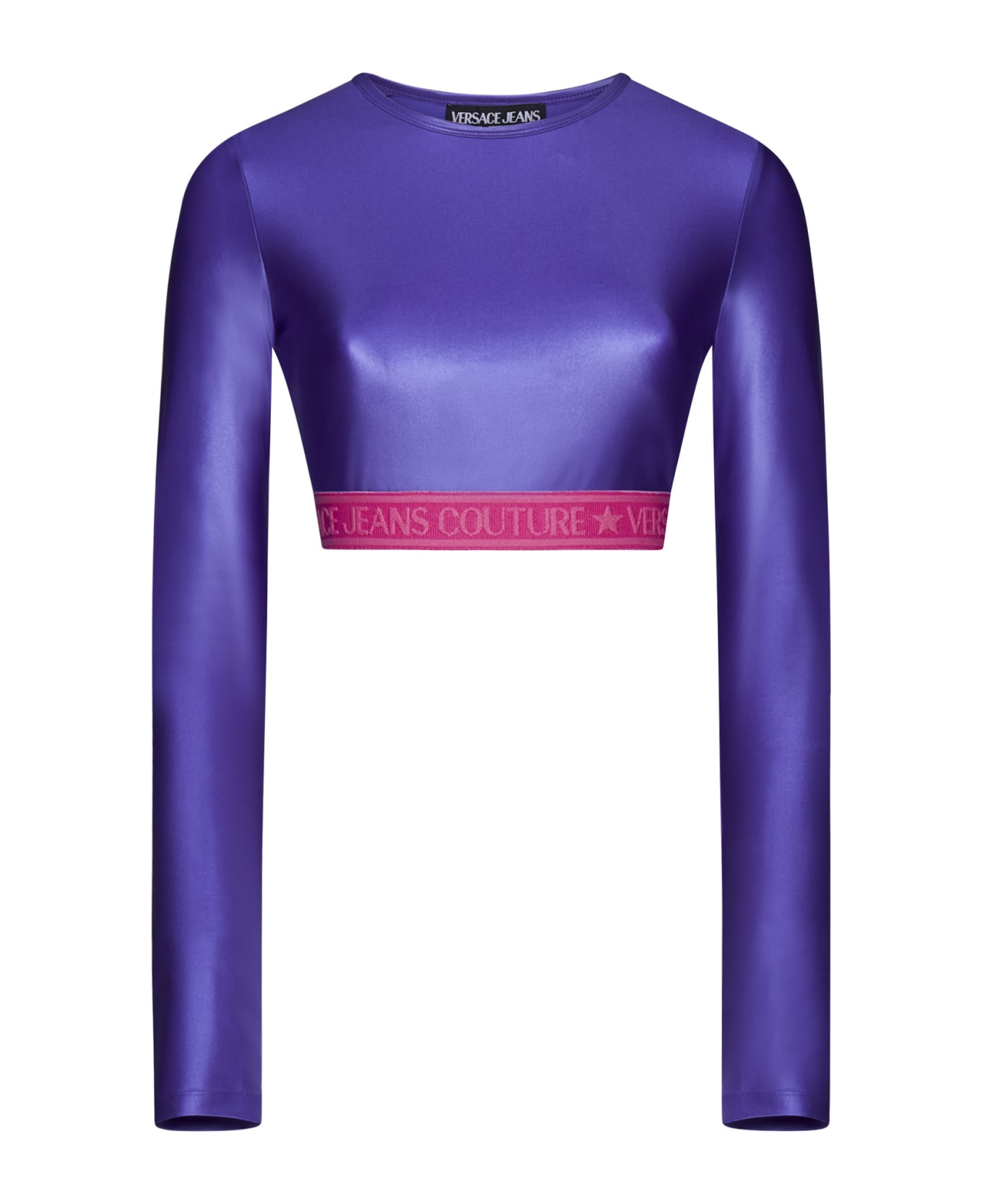 Versace Jeans Couture Top With Logo - Violet