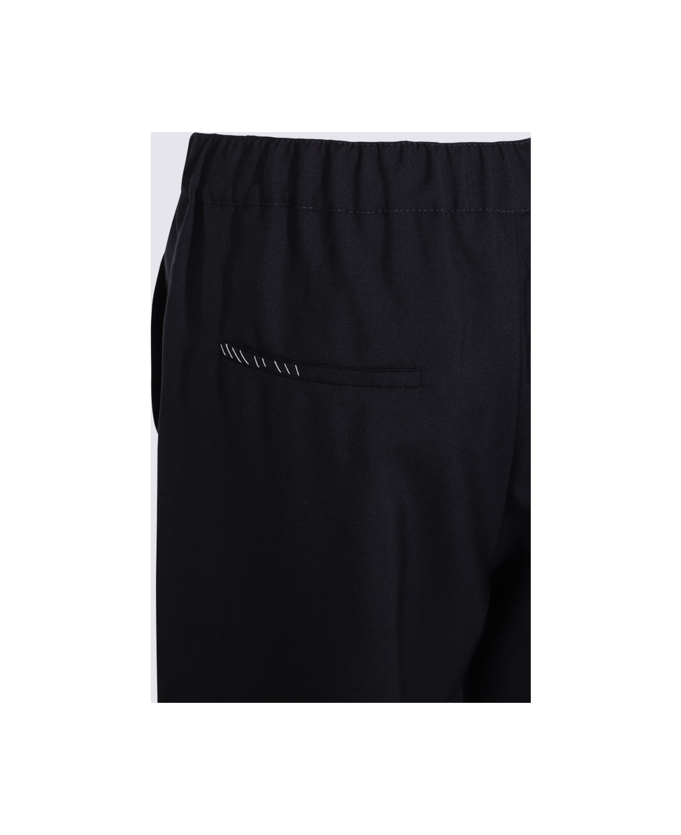 Marni Black Cotton Pants - BLUBLACK