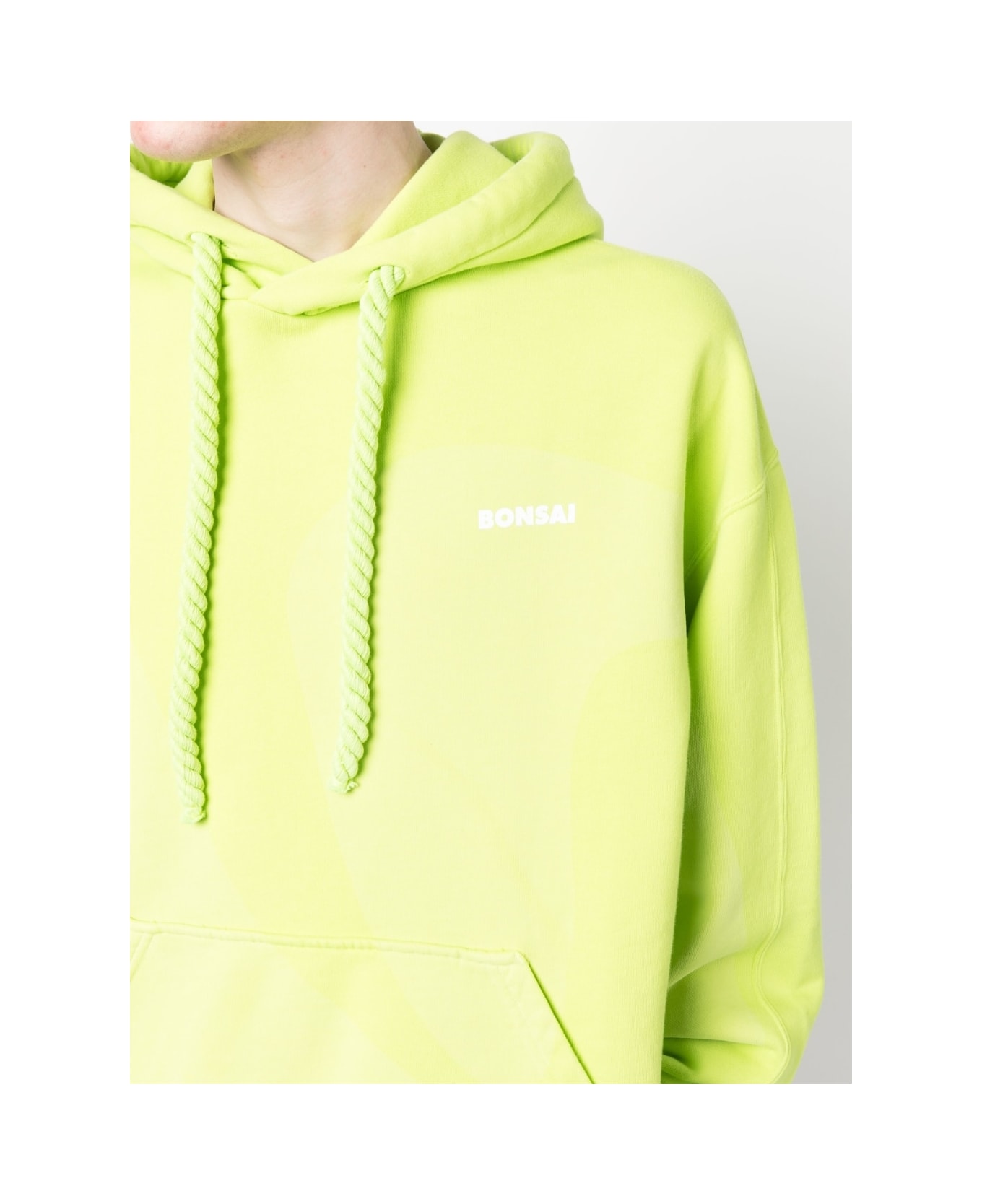 Bonsai Printed Cotton Hoodie - Green