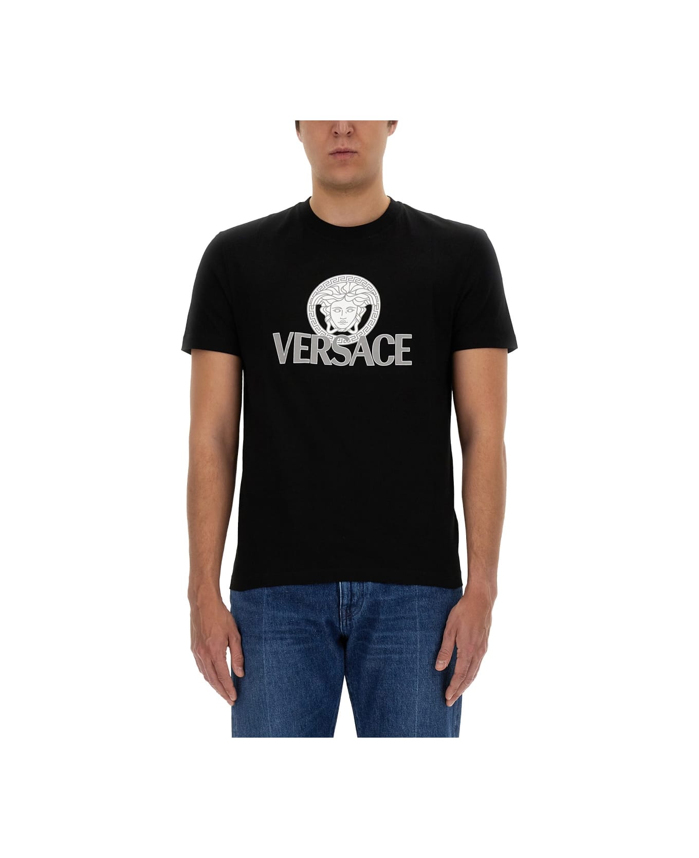 Versace Jersey T-shirt - BLACK
