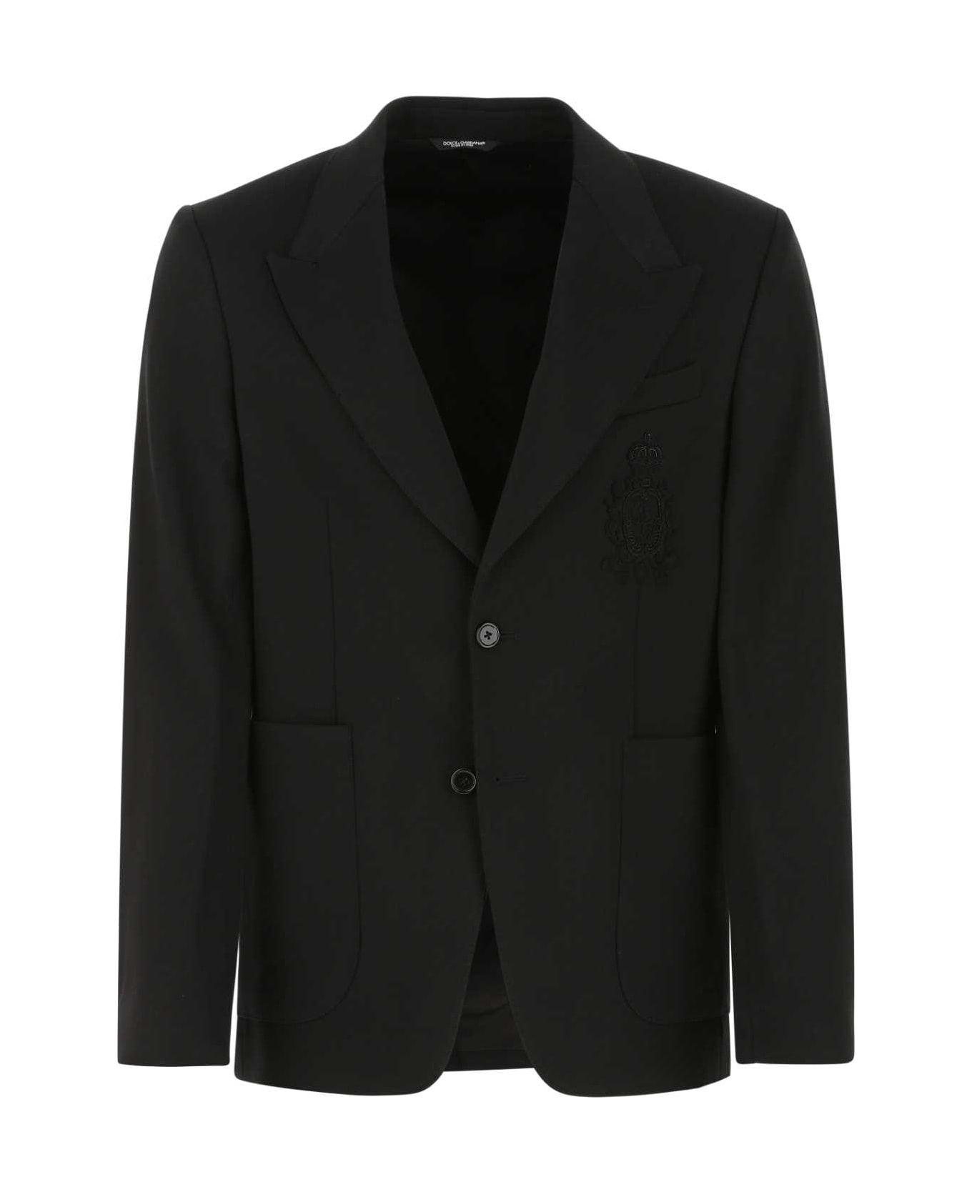 Dolce & Gabbana Black Stretch Viscose Blend Blazer - S9000