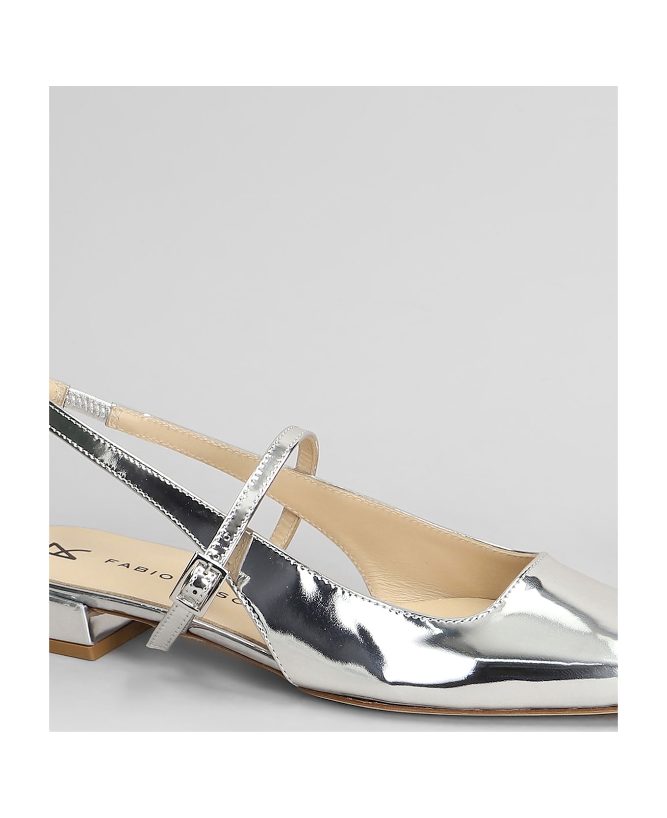 Fabio Rusconi Ballet Flats In Silver Leather - silver