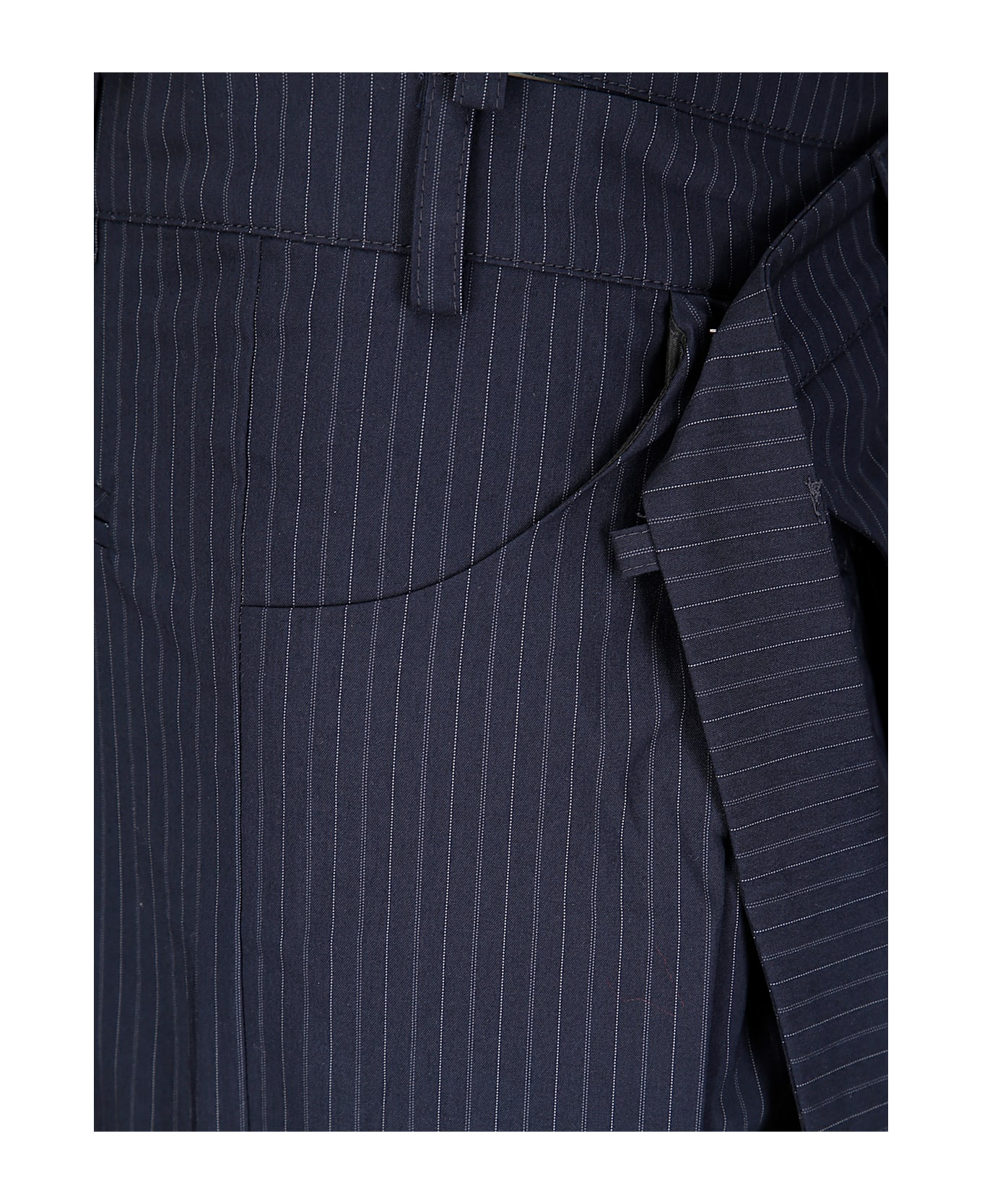 Ottolinger Signature Wrap Suit Pants - Navy Striped
