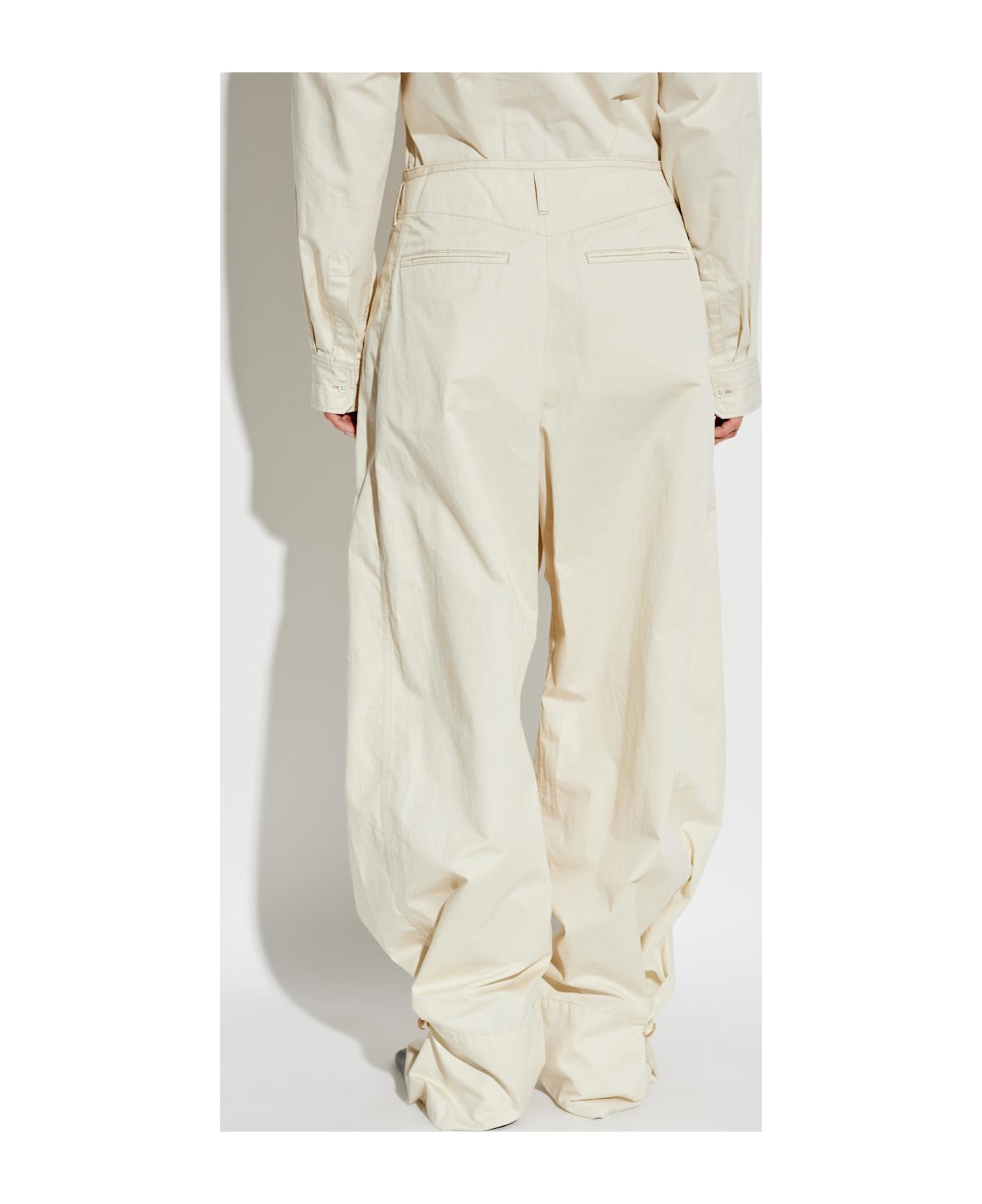 Lemaire Pants With Stitching - Creamy White