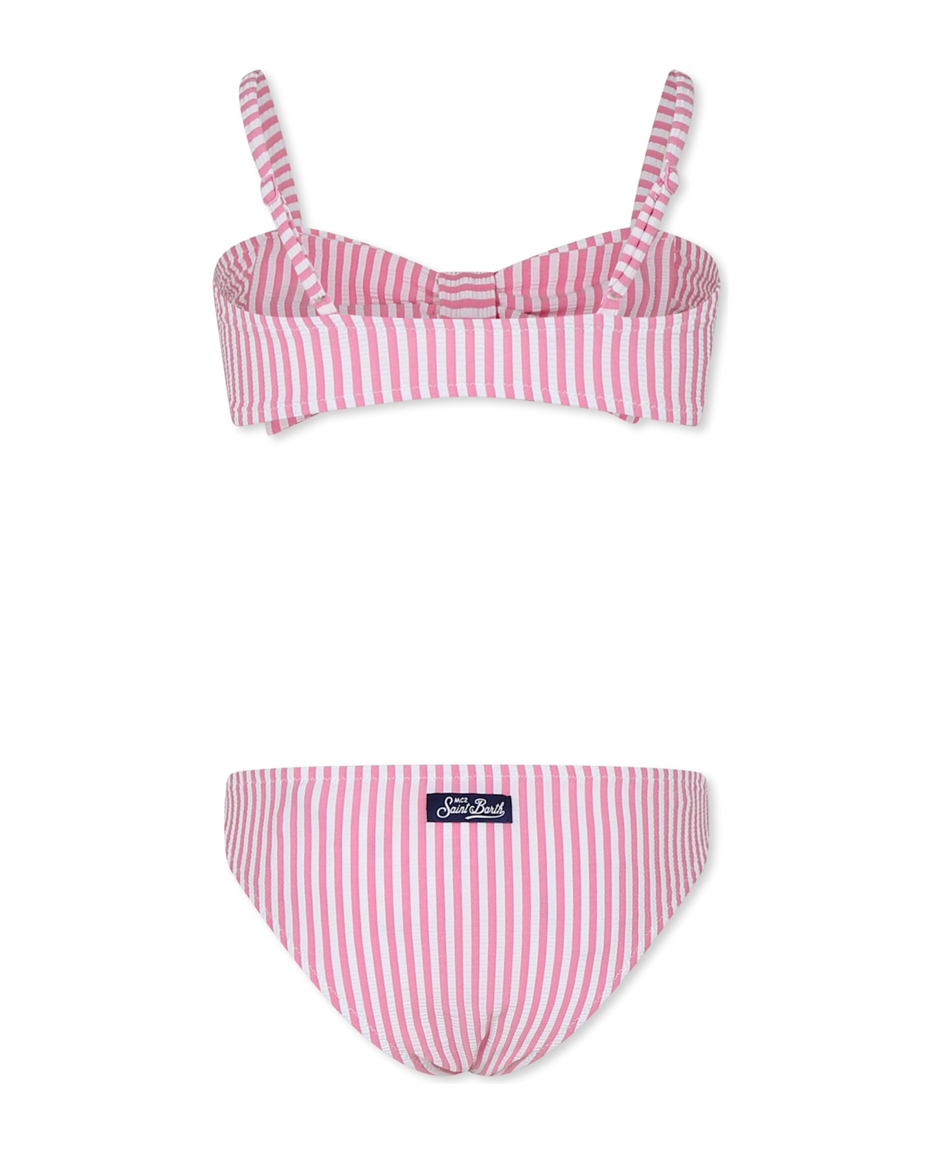 MC2 Saint Barth Pink Bikini For Girl With Bow - Pink