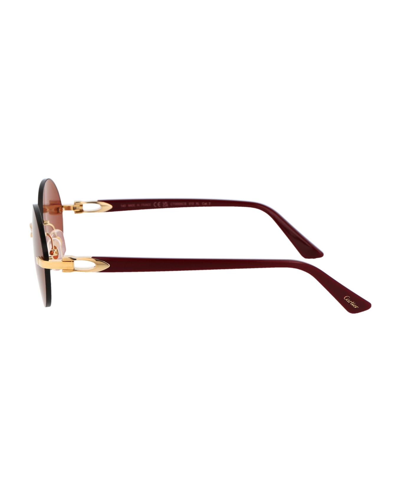 Cartier Eyewear Ct0005cs Sunglasses - 010 gold burgundy red