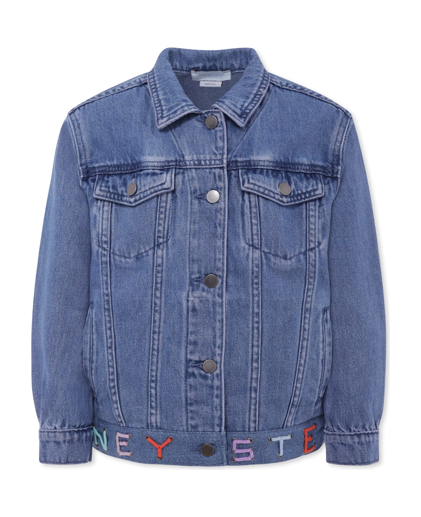 Stella McCartney Kids Denim Jacket For Girl With Logo - Denim