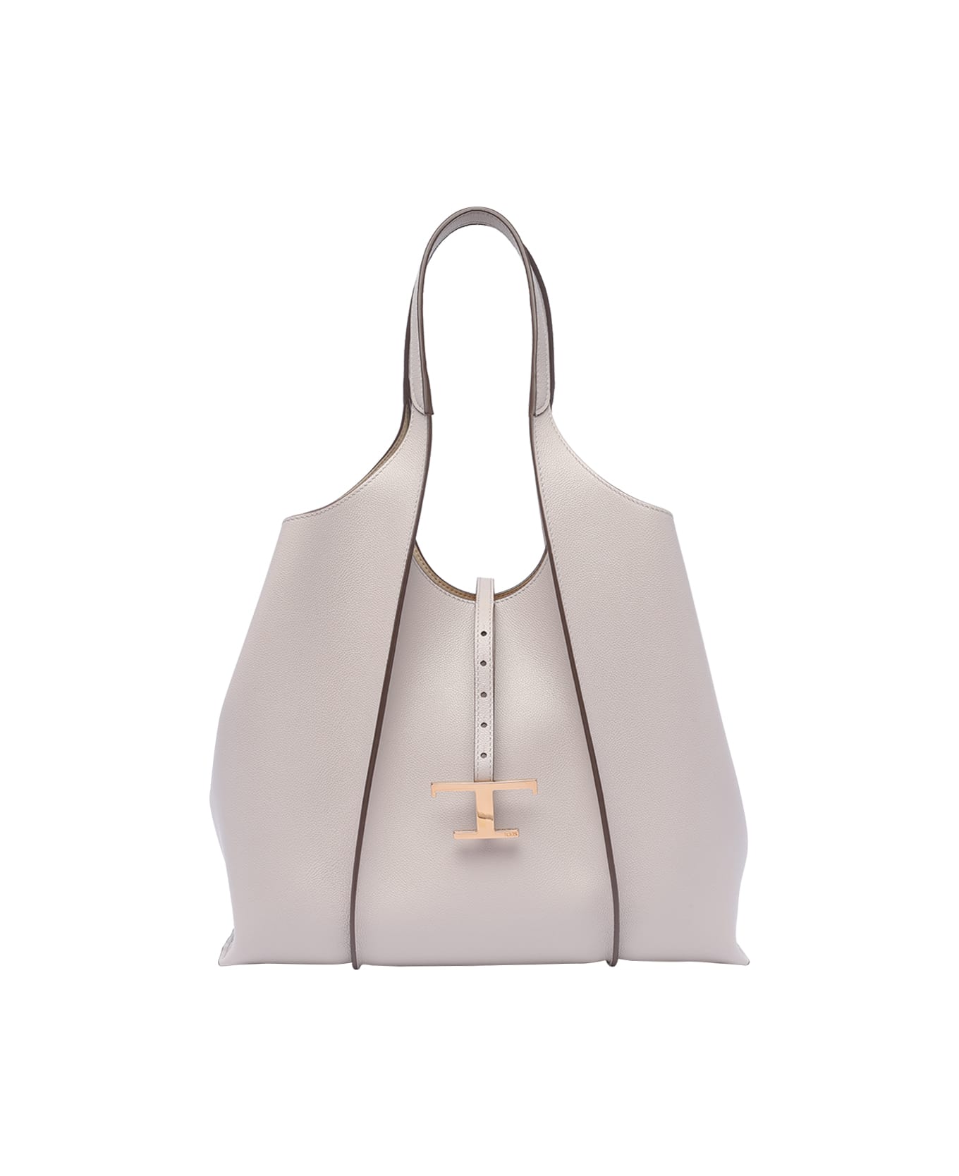 Tod's T Timeless Shopping Bag In Medium Leather - Grey