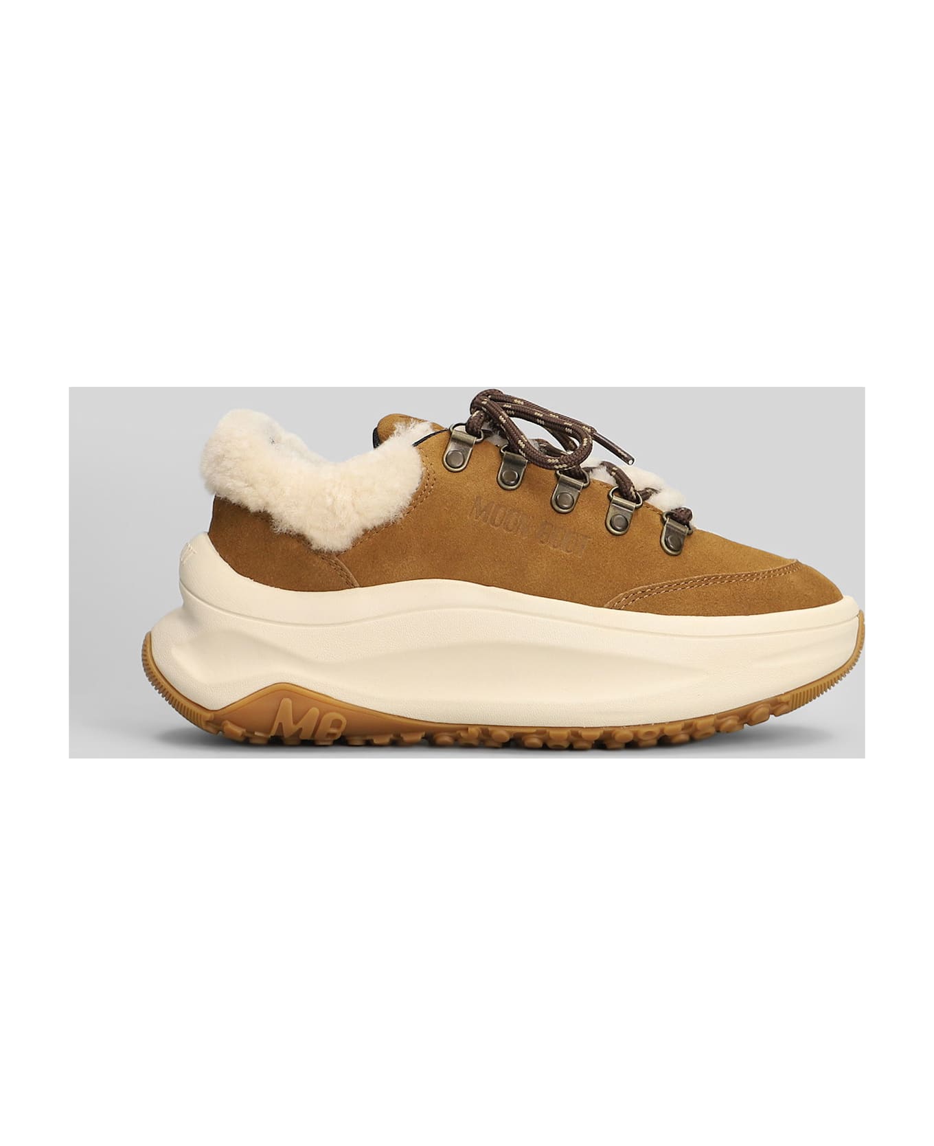 Moon Boot Mb Moon247 City Sneakers In Brown Suede - brown