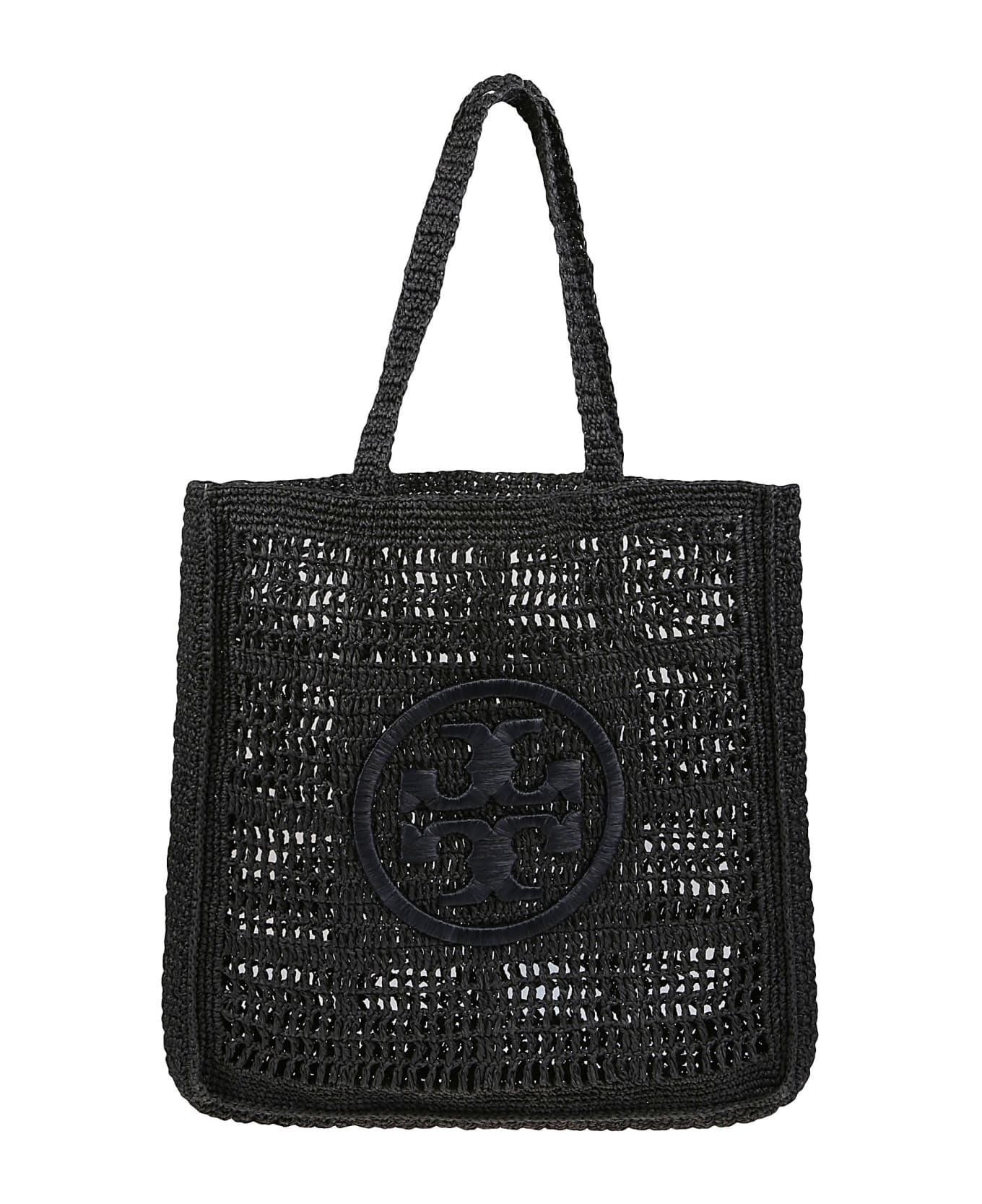 Tory Burch Ella Hand Crocheted Tote Bag - Black