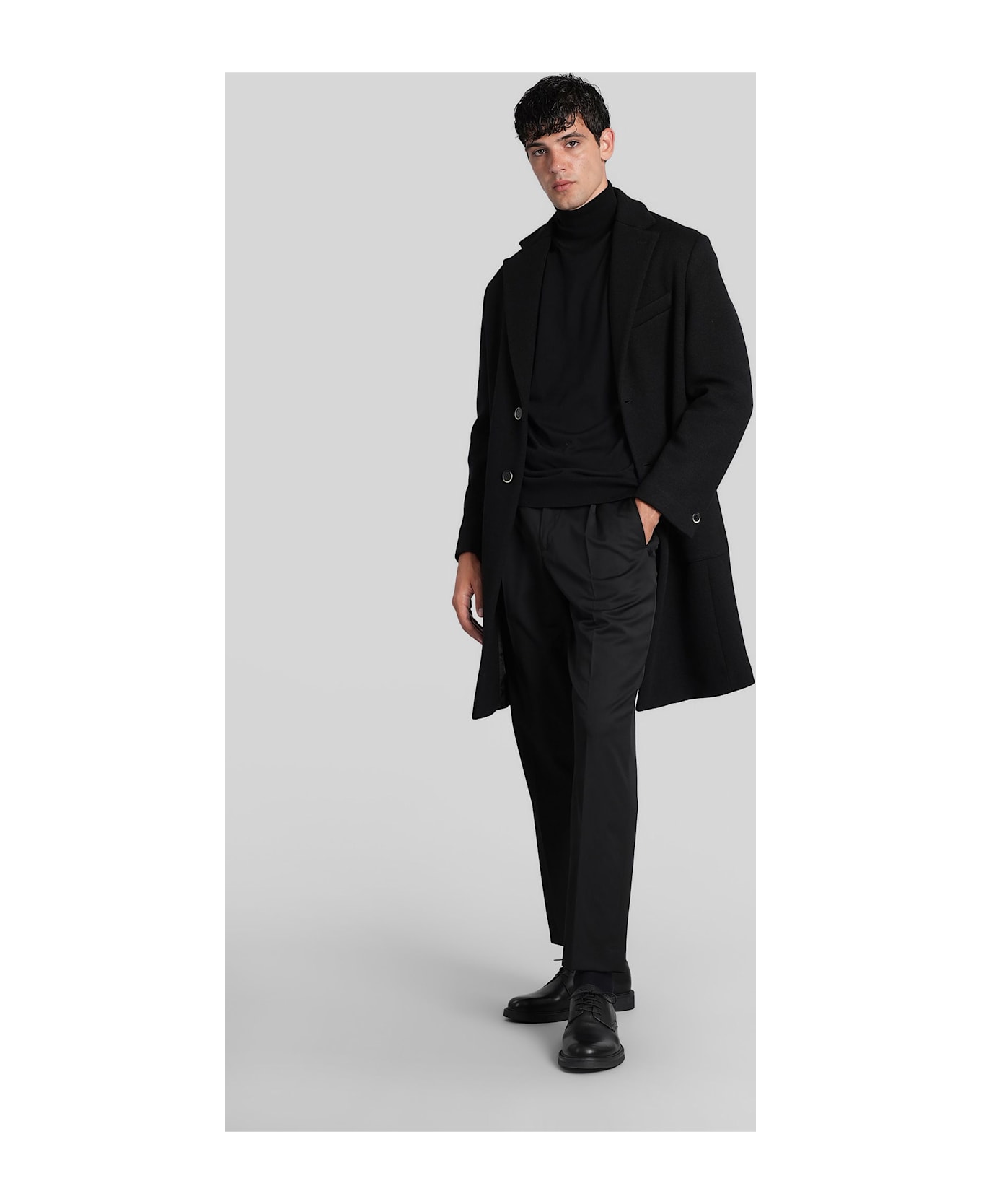 Barena Baron In Black Wool - black
