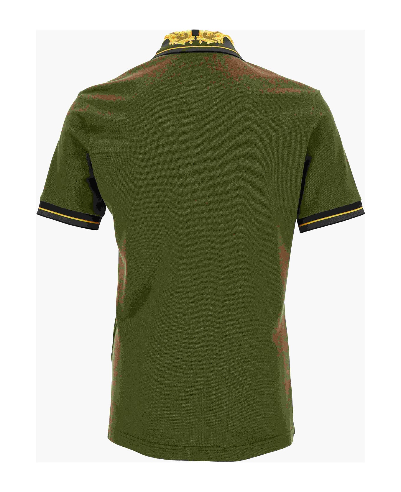 Versace Jeans Couture Baroque-pattern Polo Shirt - ARMY