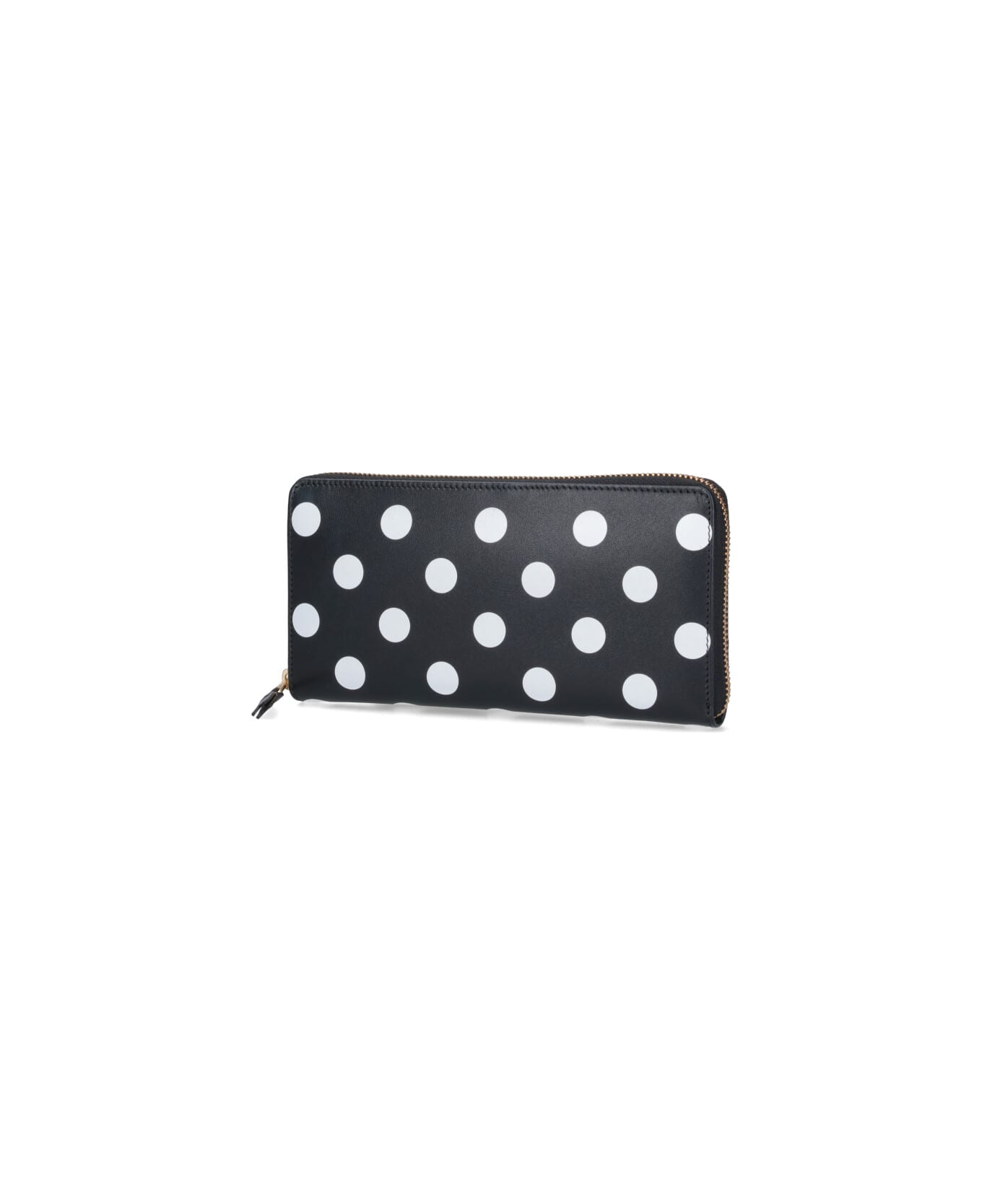 Comme des Garçons Wallet Polka Dot Zip Wallet - Black  