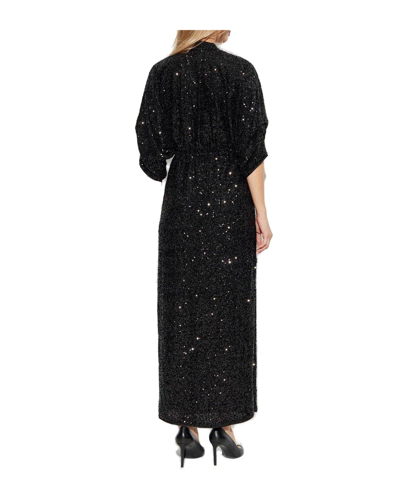 Diane Von Furstenberg Jessel Sequin Embellished V-neck Dress - BLACK