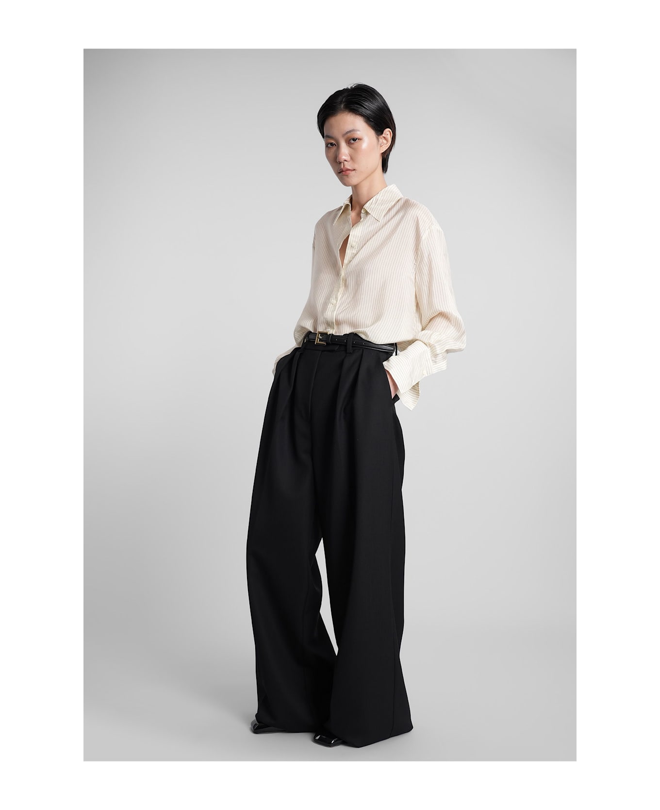 Anine Bing Lou Pants In Black Polyester - black