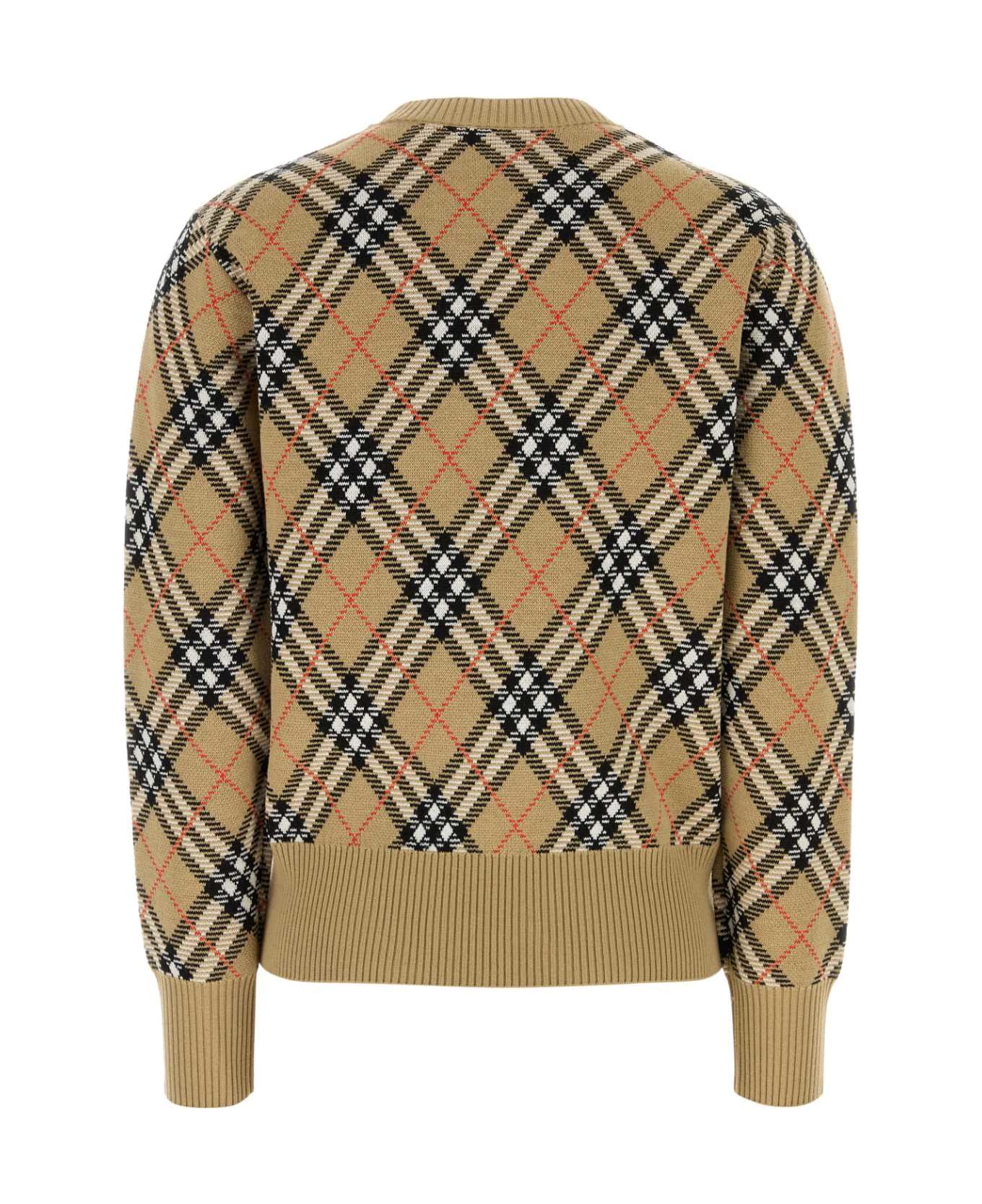 Burberry Embroidered Wool Blend Sweater - SANDSANDIPCHECK