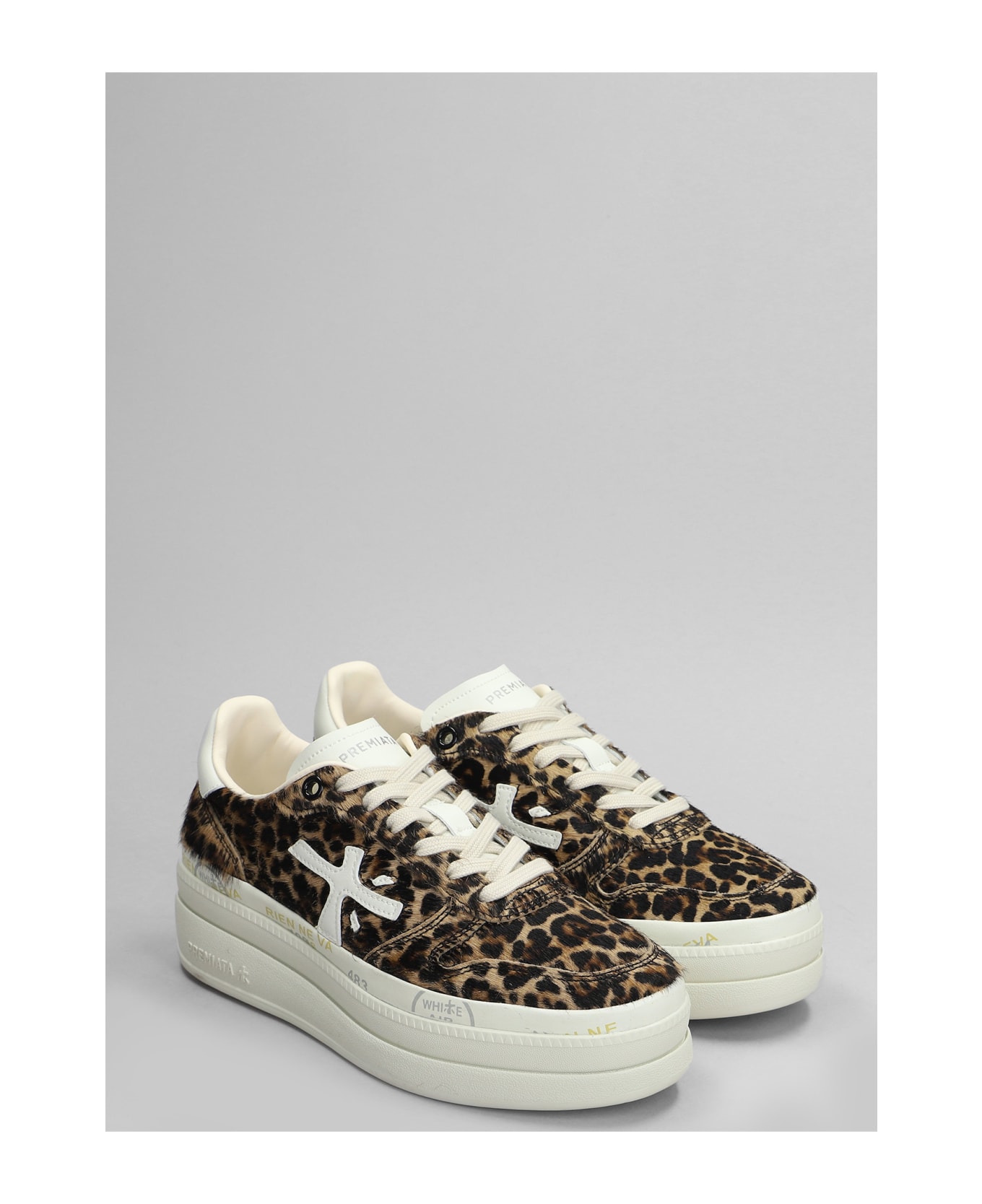 Premiata Micol Sneakers In Animalier Pony Skin - MULTICOLOUR